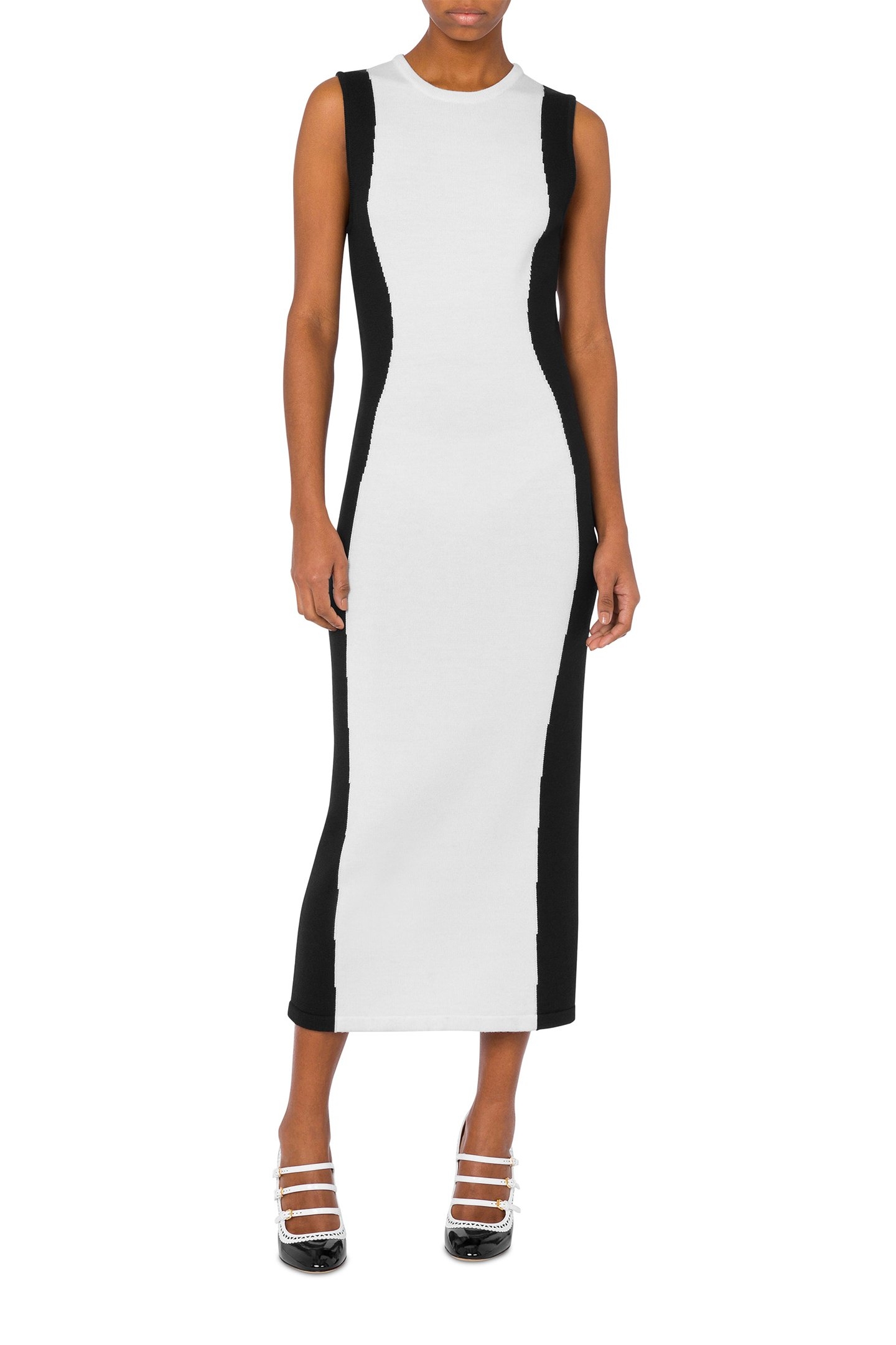 LONG MERINO WOOL DRESS WHITE 1