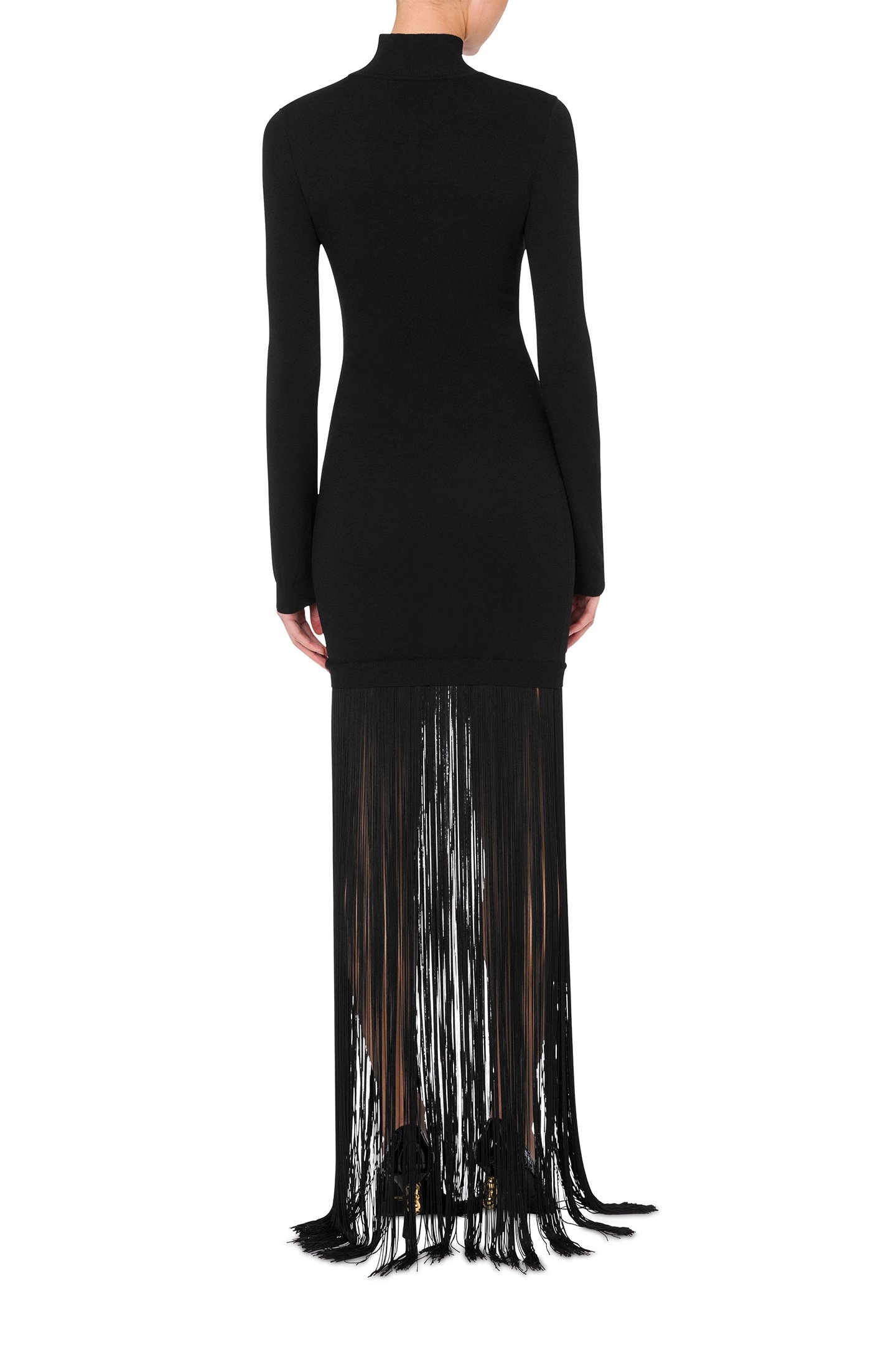 DRESS WITH FRINGES BLACK 2