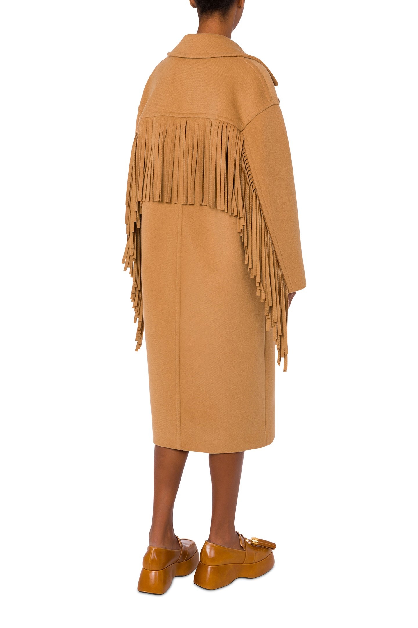 COAT WITH FRINGES BROWN 2