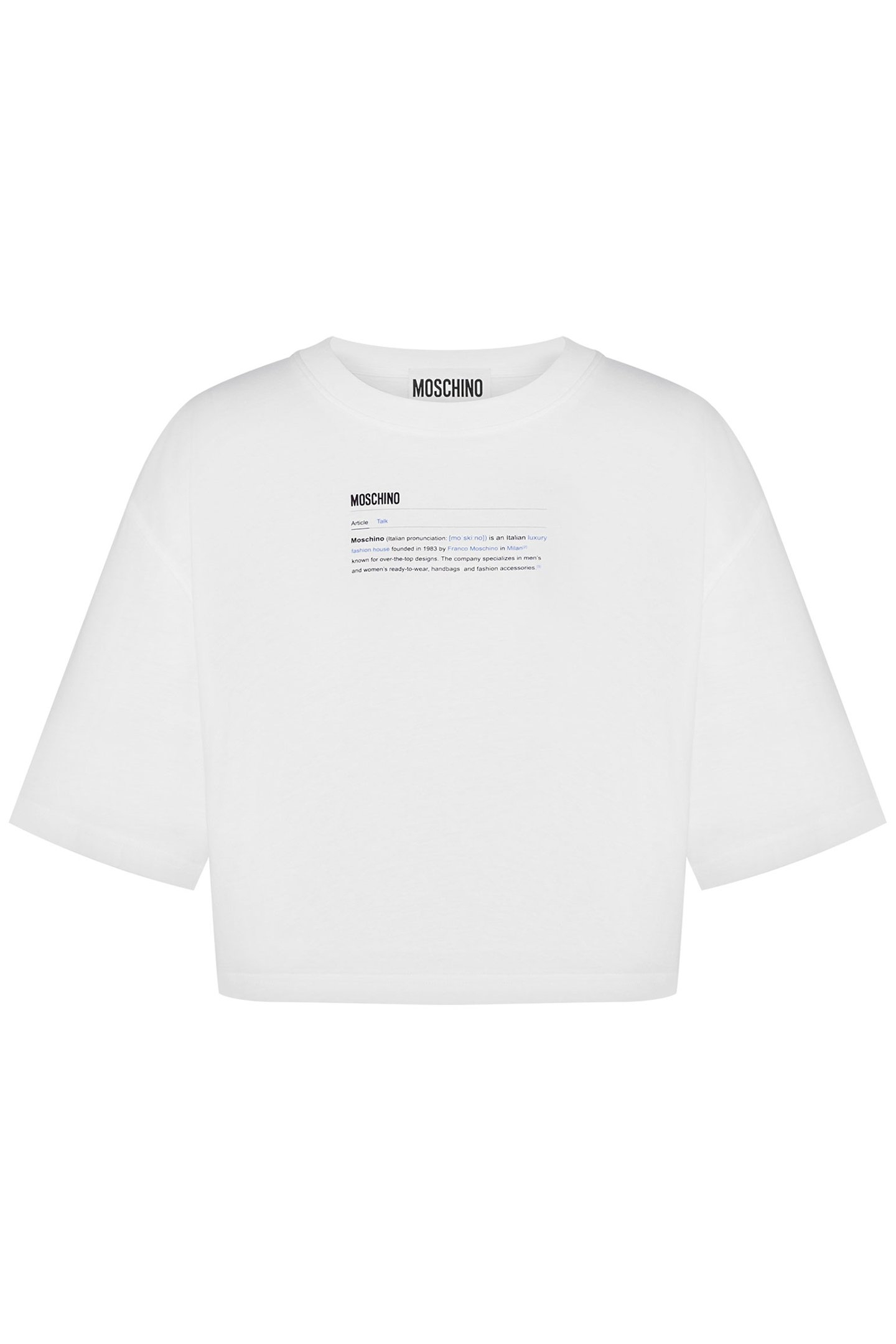 CROPPED T-SHIRT WITH PRINT WHITE 3