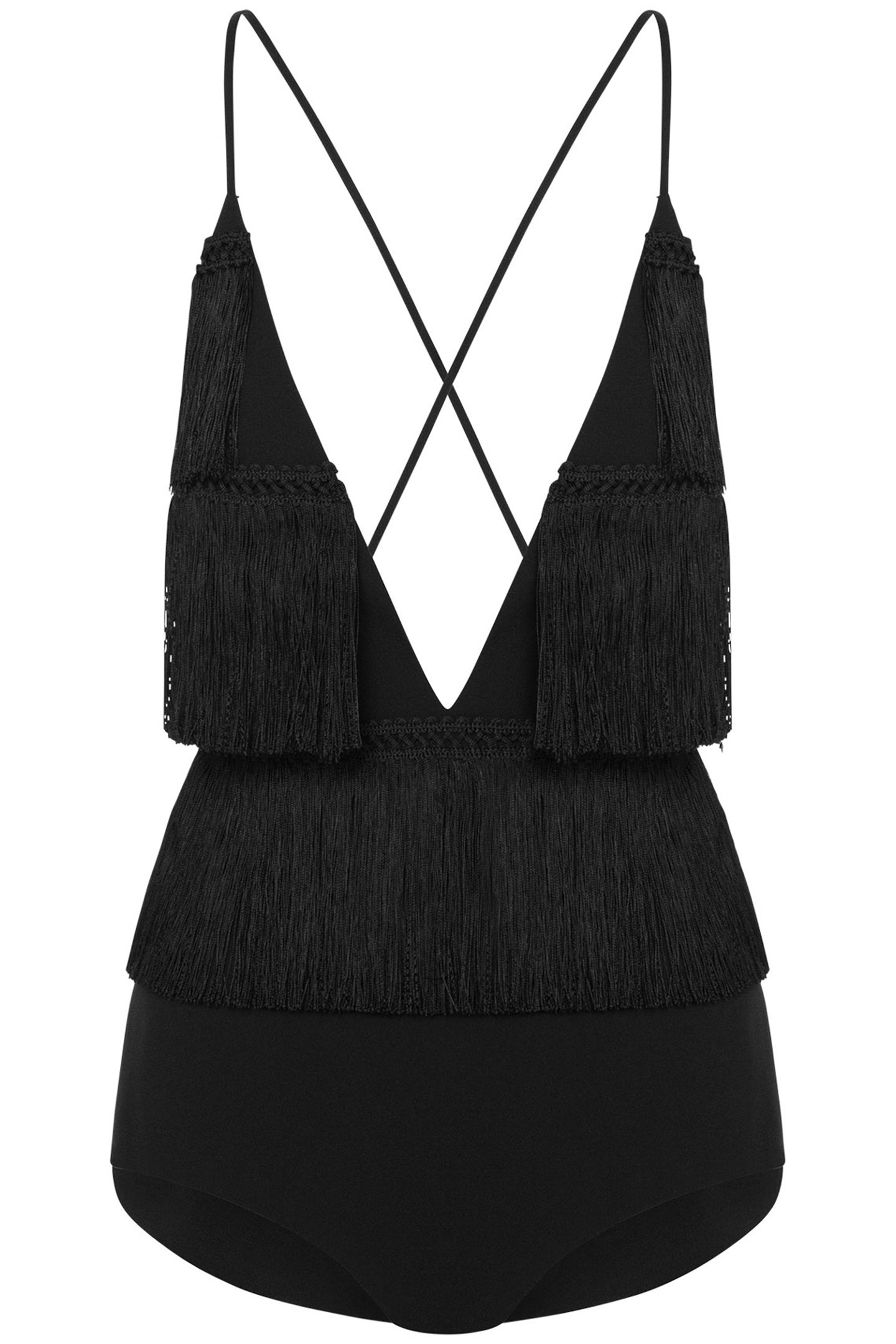 FRINGED BODYSUITS BLACK 3