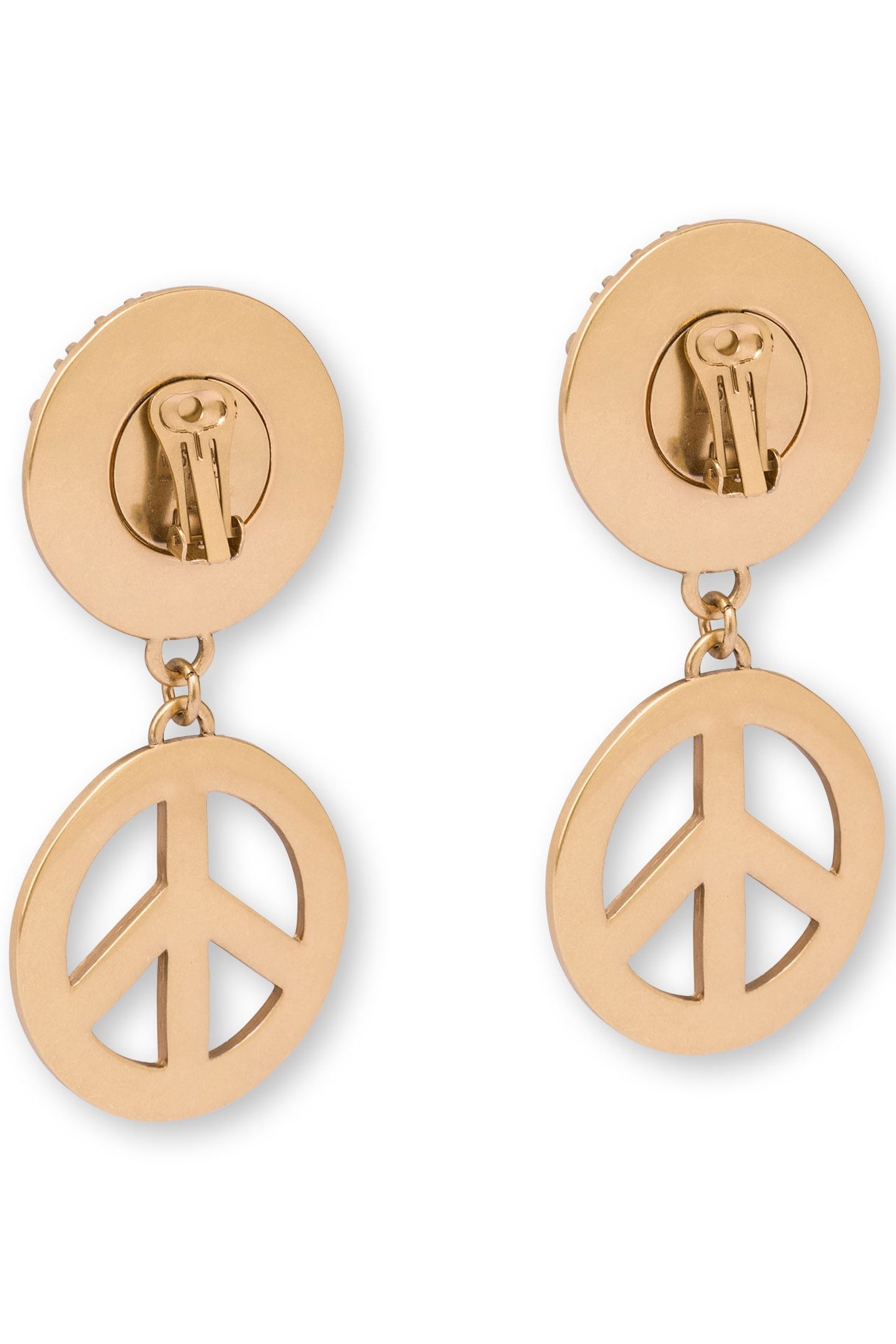 GOLD EARRINGS WITH PEACE SYMBOL GOLD 2