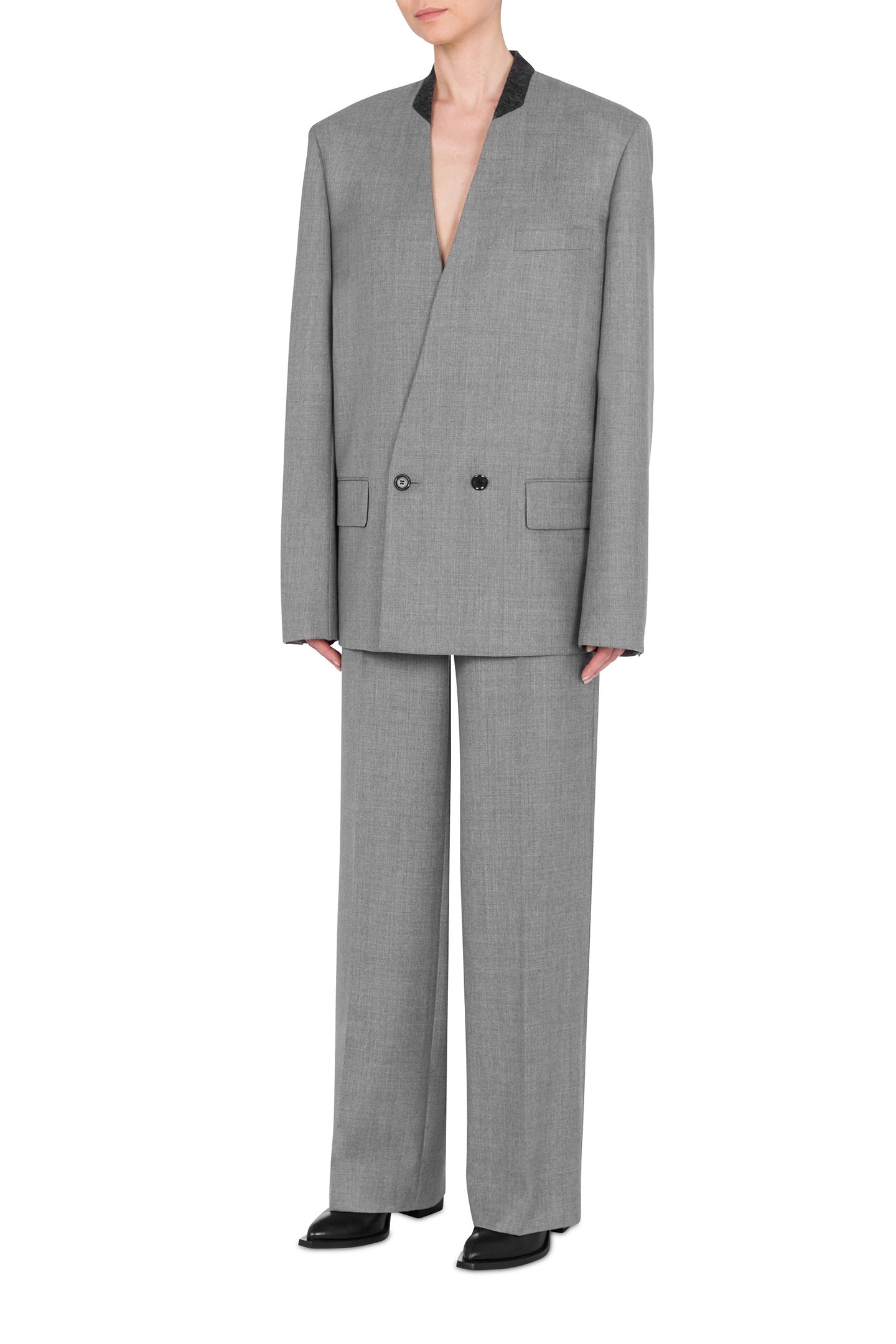 YARN-DYED WOOL CANVAS JACKET GREY 1