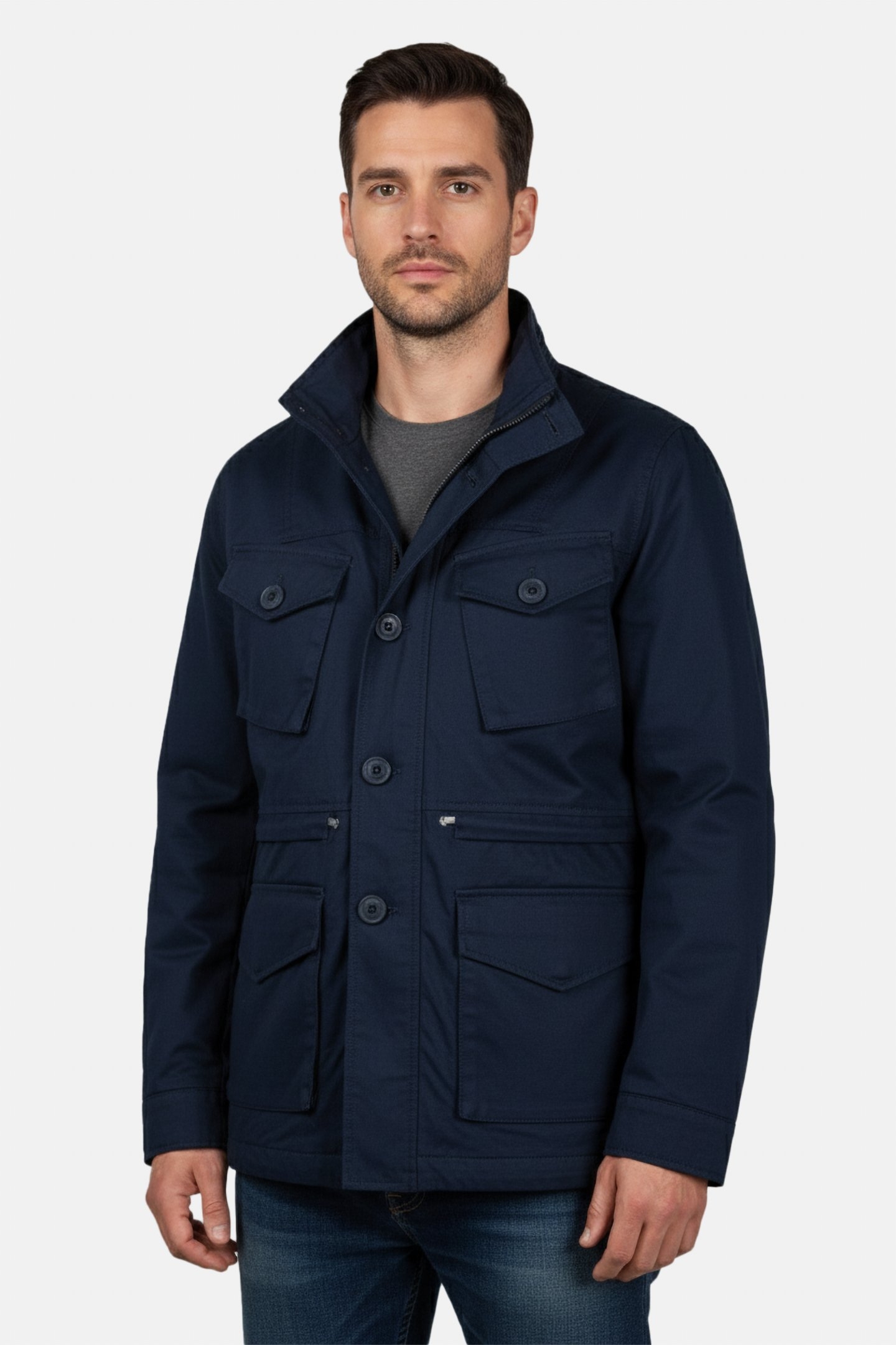 WASHED HOODED FIELD JACKET MIDNIGHT 1
