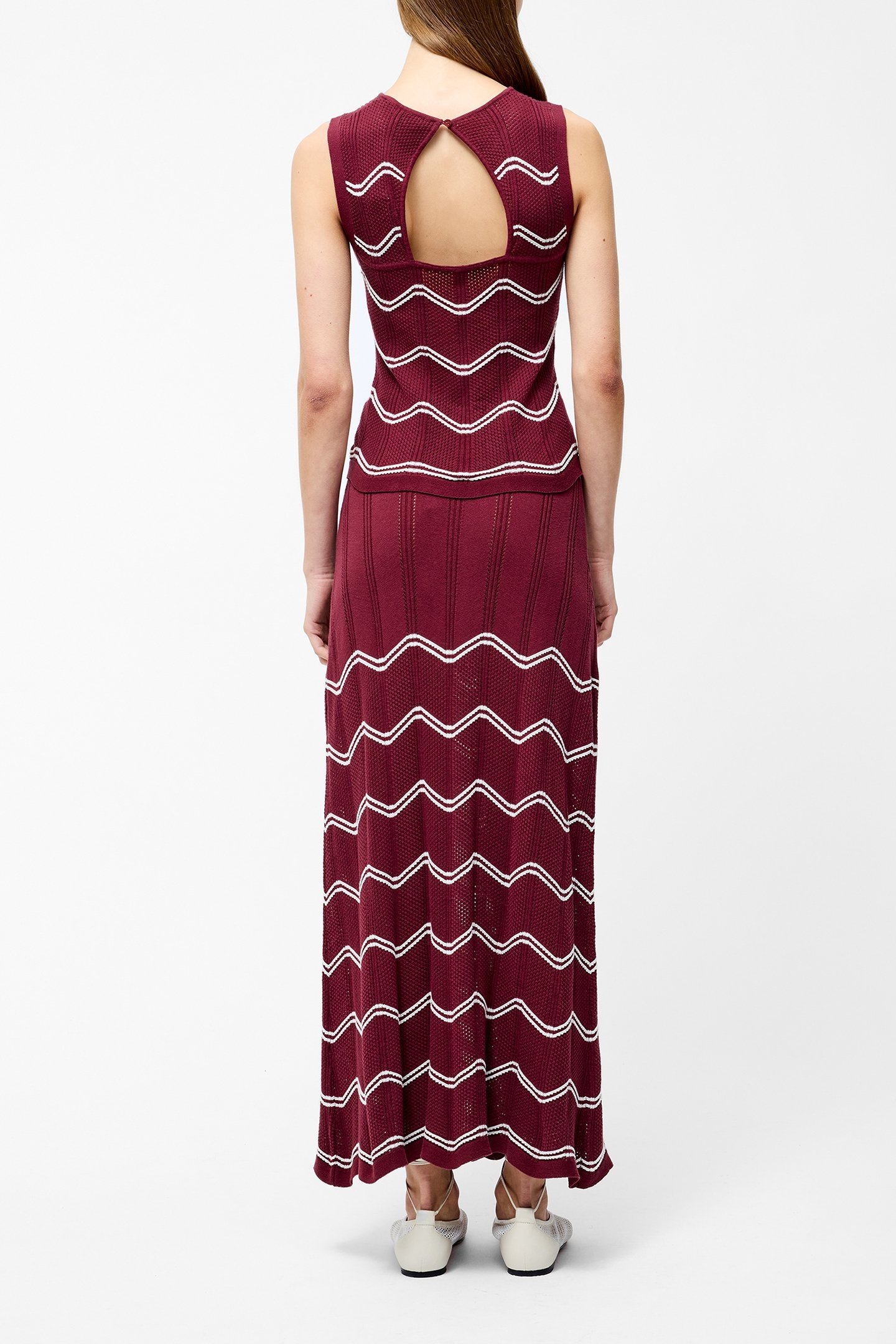 TRUDY CROCHET SLVLSS TOP SUMMER BURGUNDY/SUMM 3