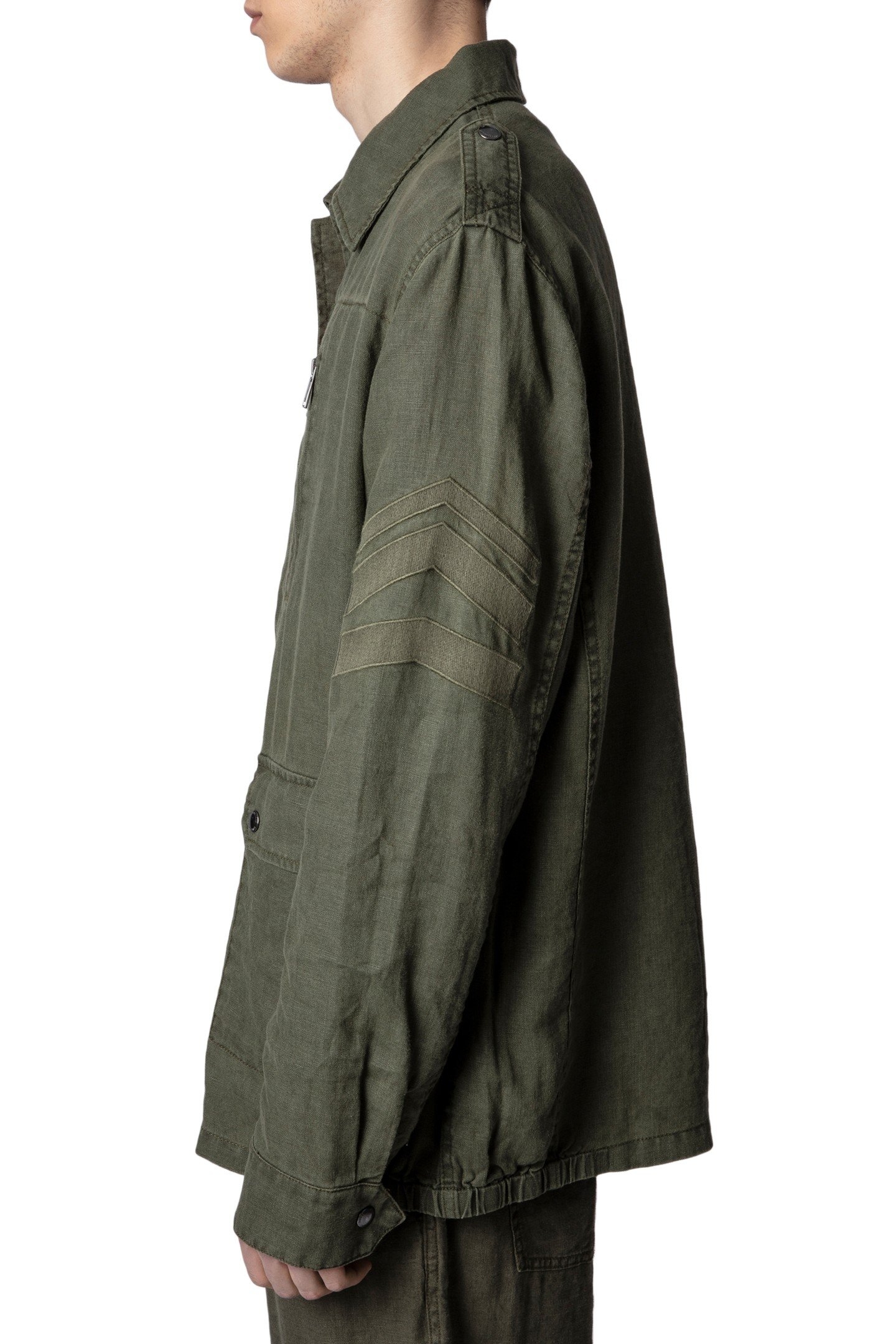 KIDO LINEN LAVE ARROW PARKA MILITAIRE 3