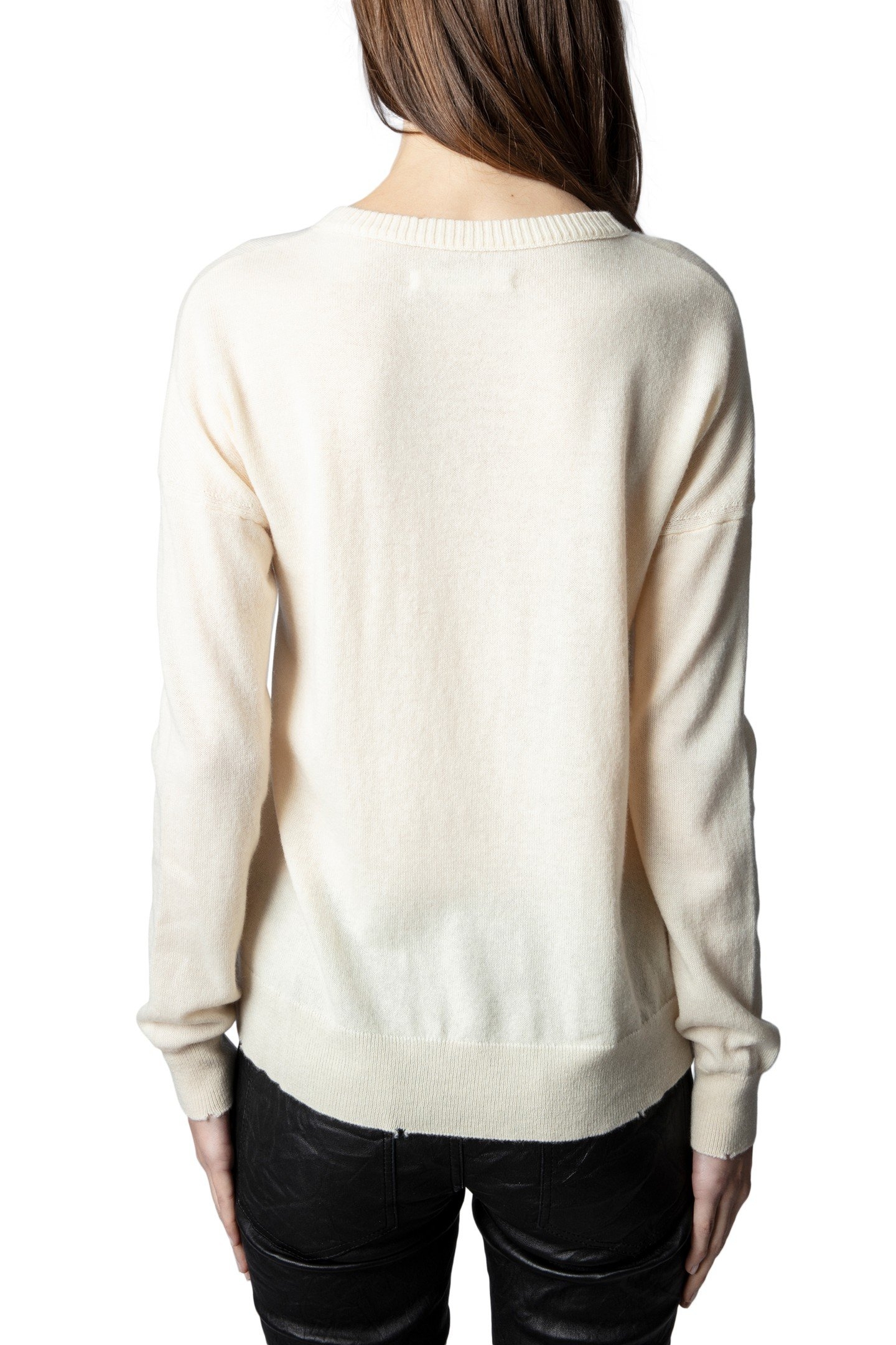 GABY MULTI SKULL STRASS SWEATER CREME 2