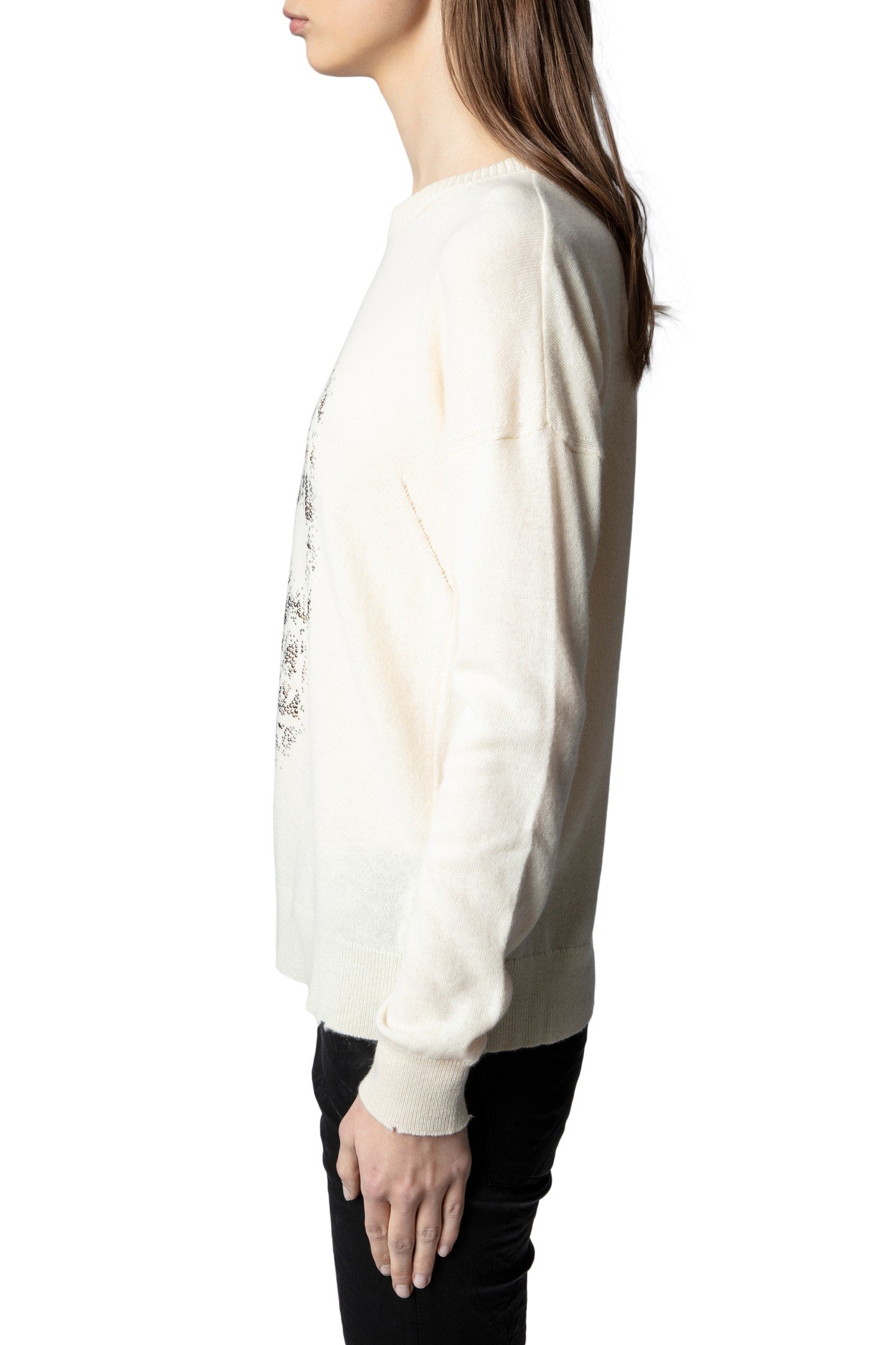 GABY MULTI SKULL STRASS SWEATER CREME 3