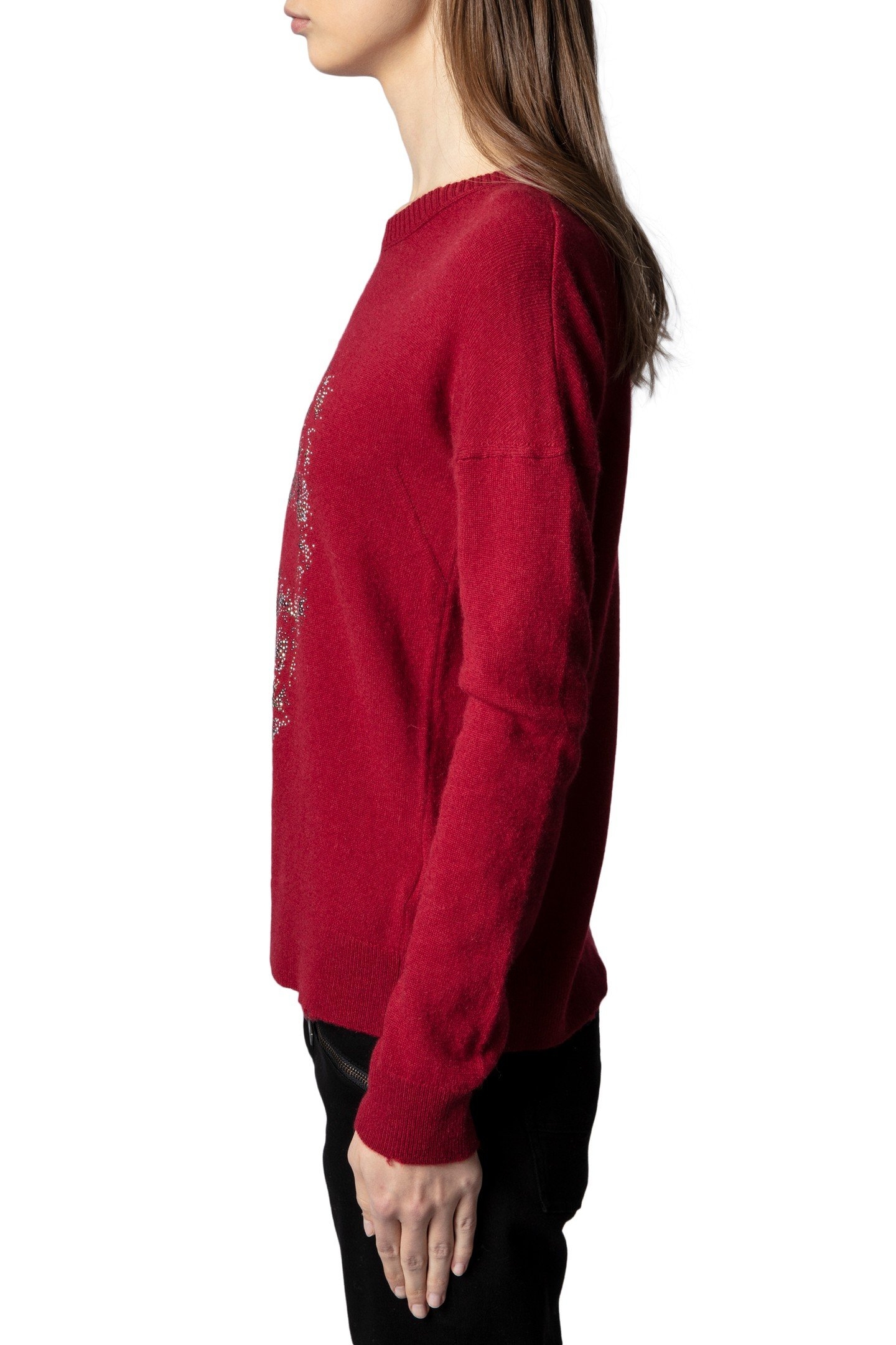 GABY MULTI SKULL STRASS SWEATER WINE 3