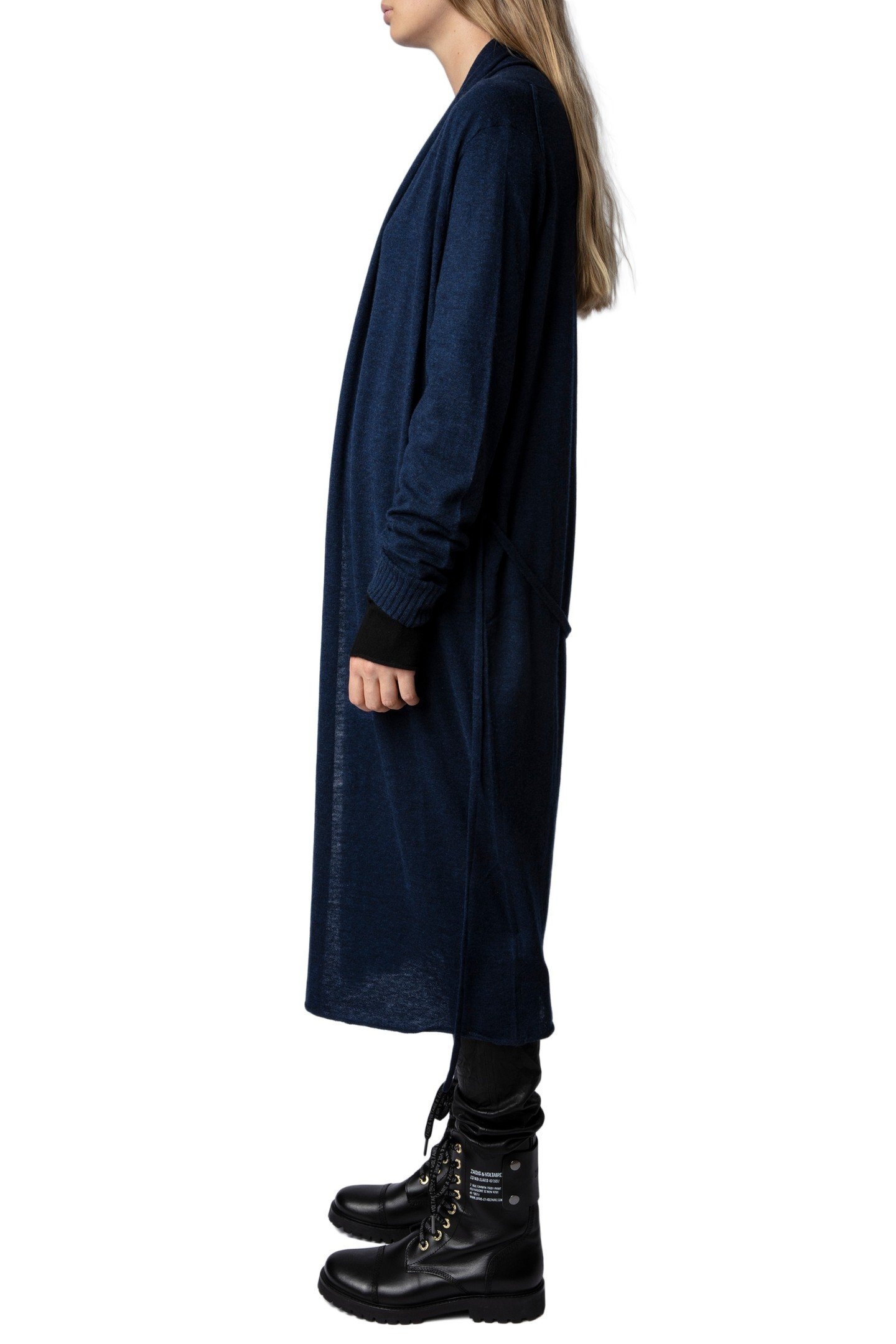 RONA CASHMERE KNIT CARDIGAN ENCRE 3