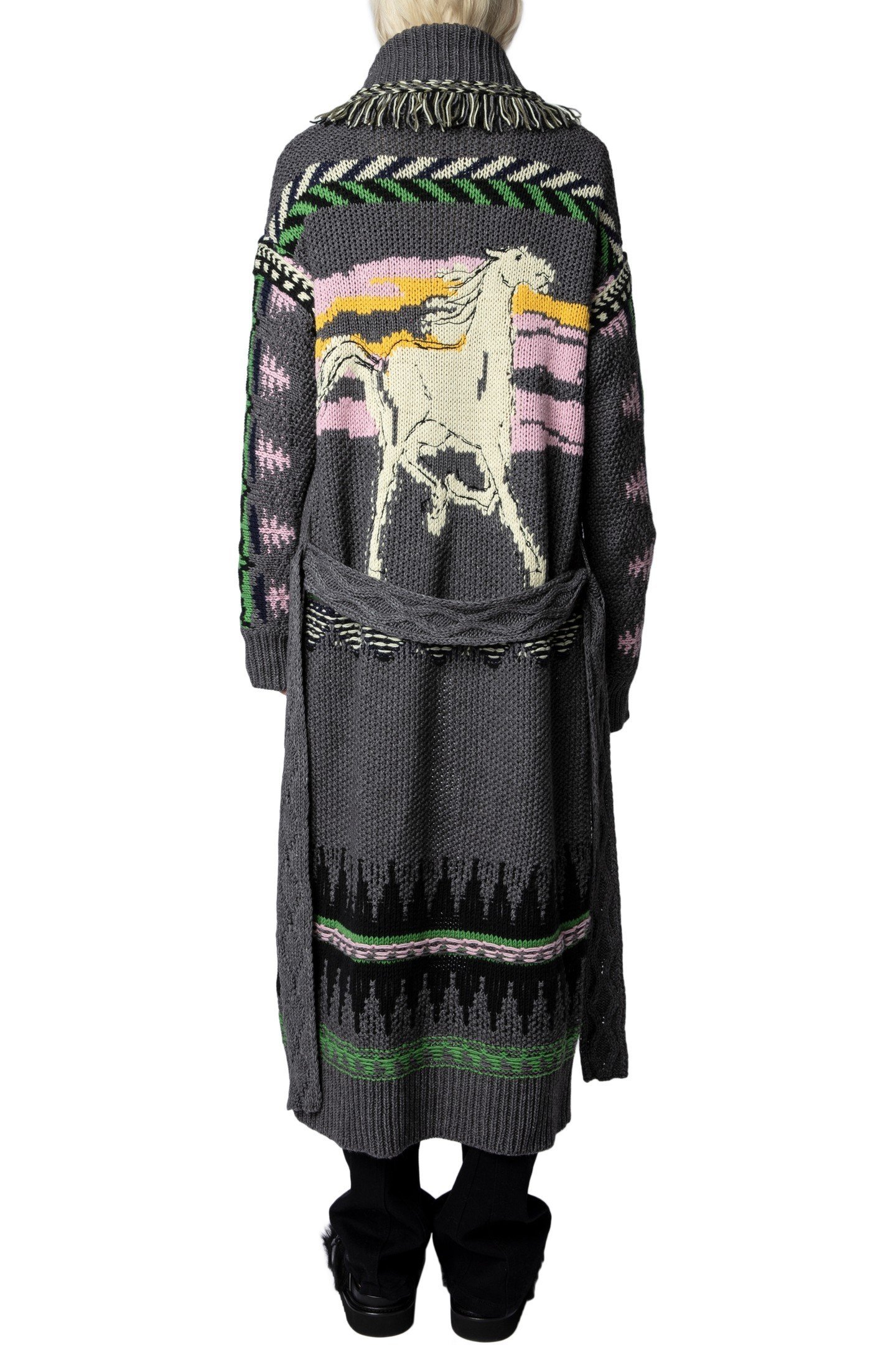 ELLINA WOOL KNIT COAT ANTHRACITE 2