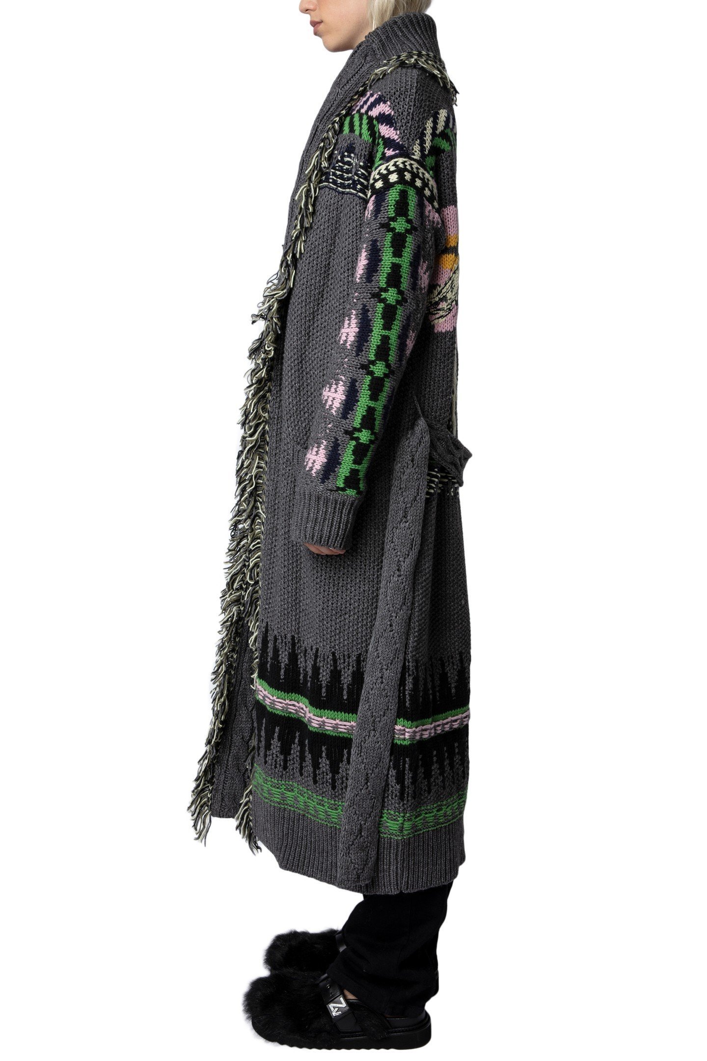 ELLINA WOOL KNIT COAT ANTHRACITE 3