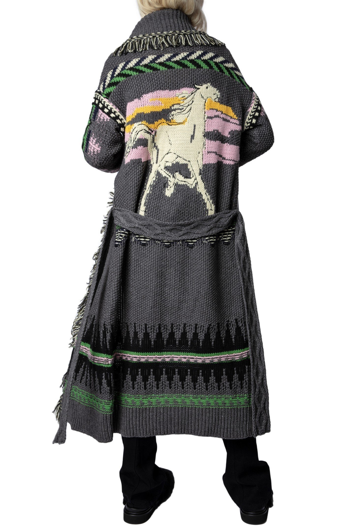 ELLINA WOOL KNIT COAT ANTHRACITE 6