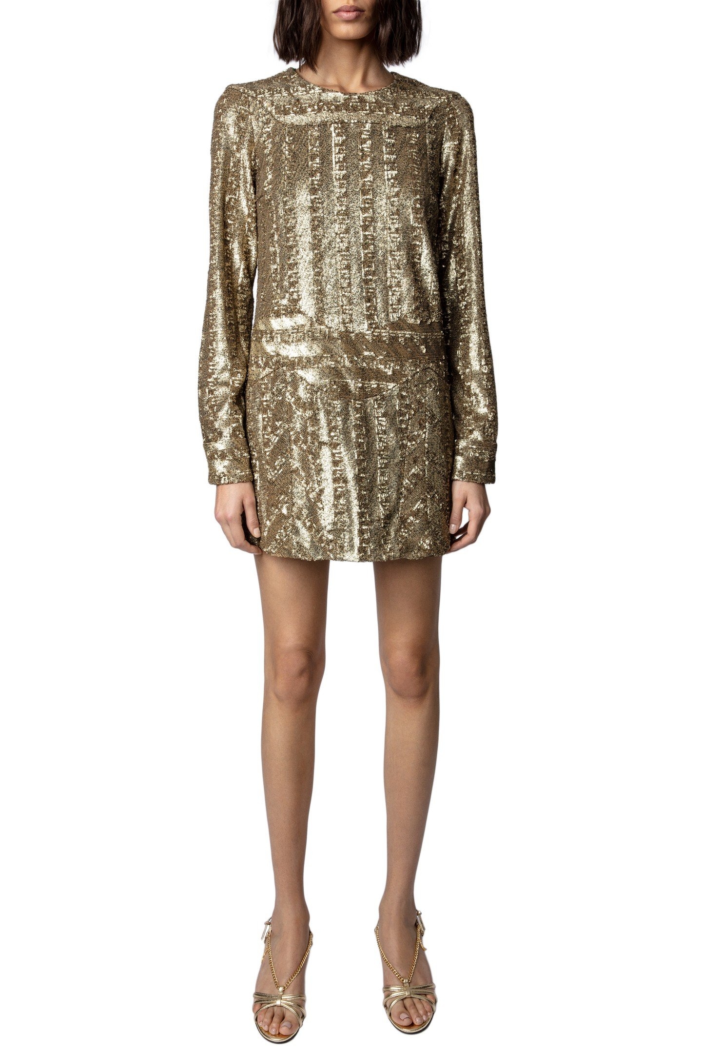 ROYSSE SEQUINS DRESS BRONZE 1