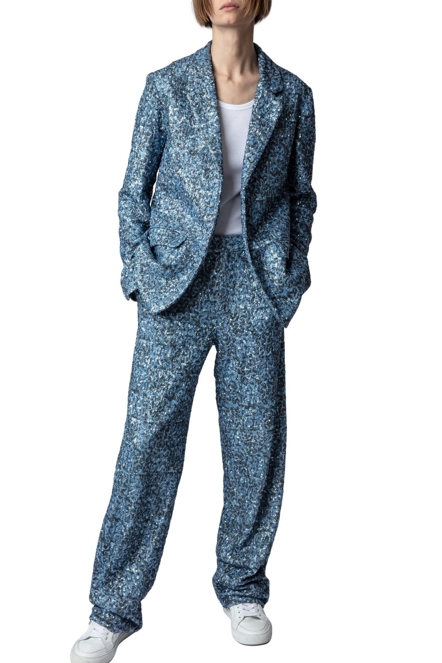 VANILLE SEQUINS OVERSIZED BLAZER DENIM 6