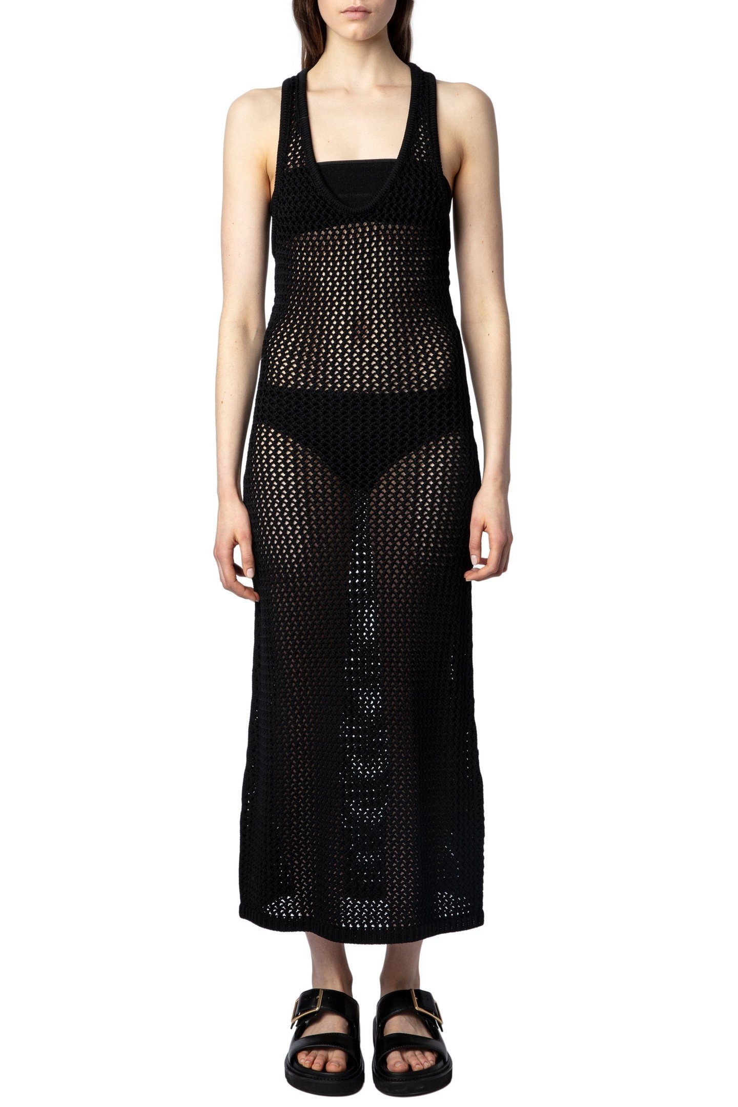 NABYS COTTON CROCHET DRESS NOIR 1