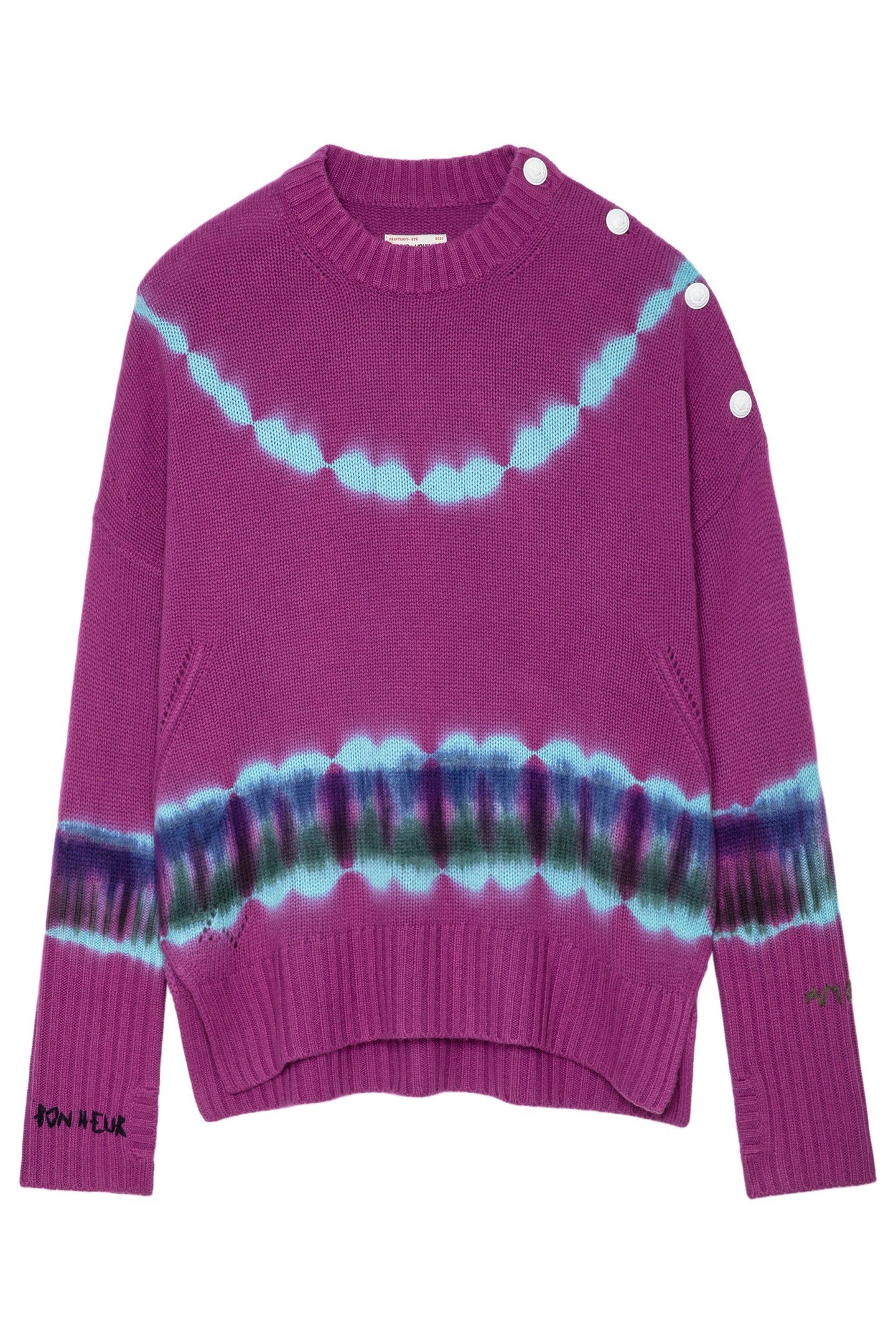 MALTA CASHMERE TIE-DYE SWEATER MAUVE 4