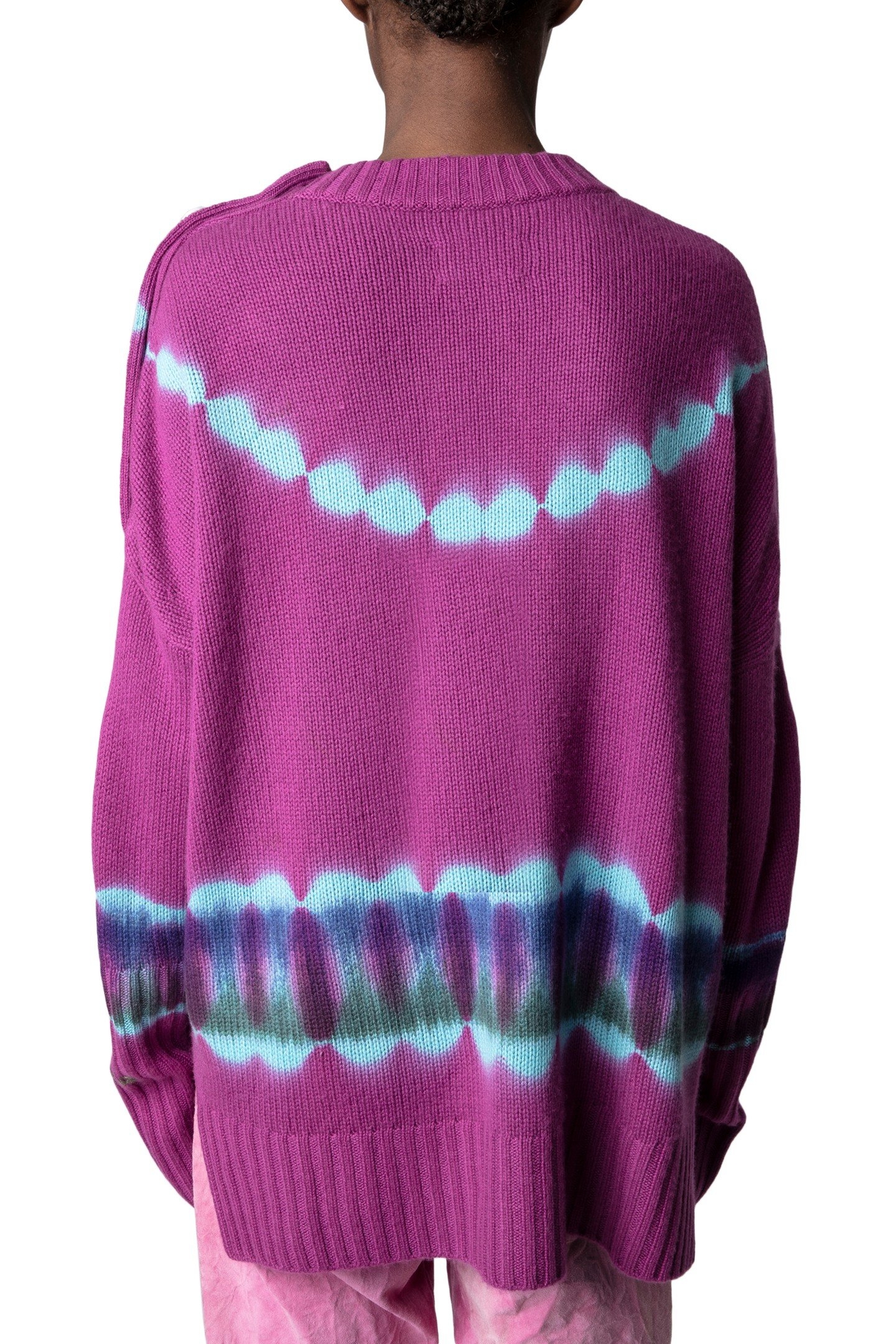 MALTA CASHMERE TIE-DYE SWEATER MAUVE 2
