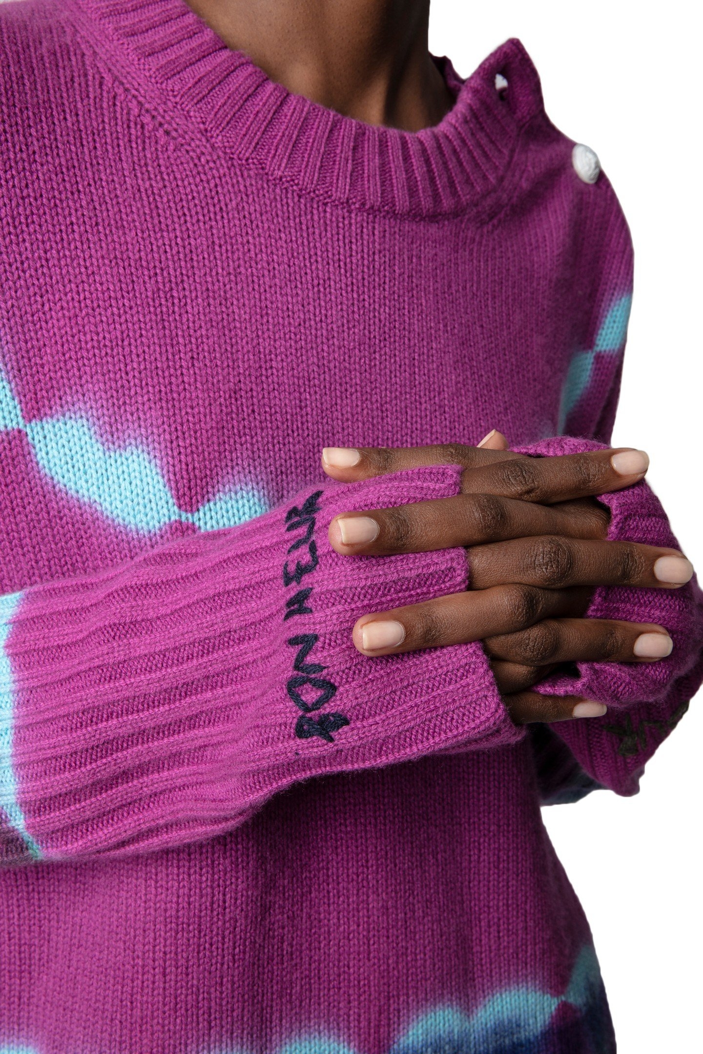 MALTA CASHMERE TIE-DYE SWEATER MAUVE 7