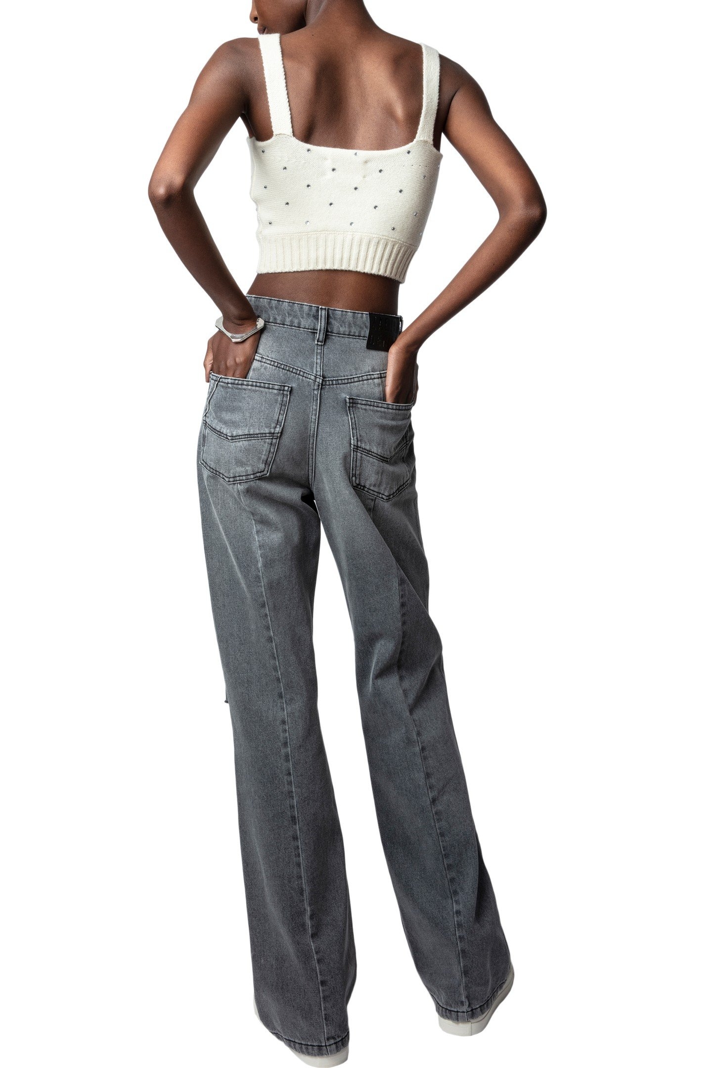 BETTINA CASHMERE WOOL STRASS TOP ECRU 6