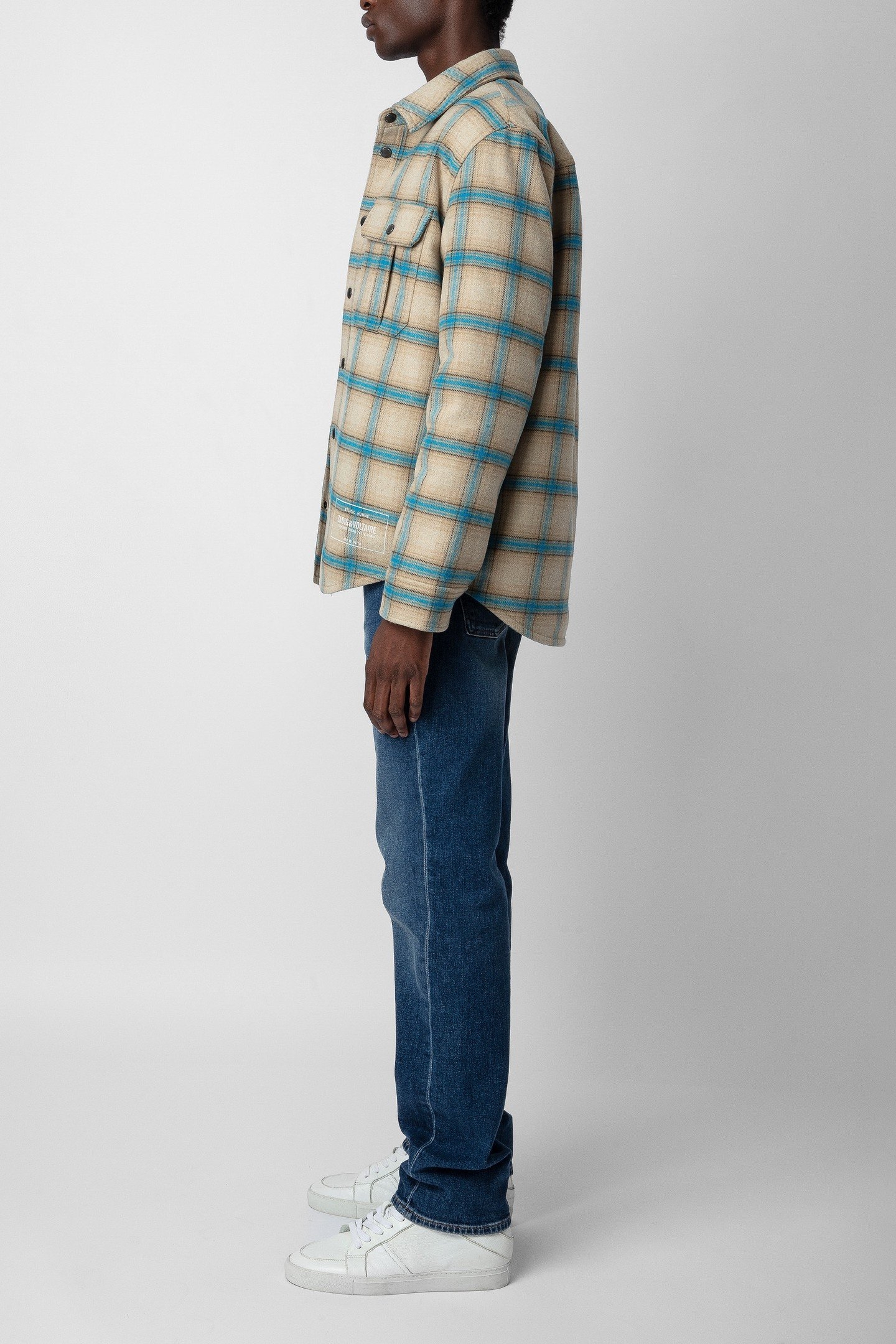 BALI WOOL CHECK PADDED OVERSHIRT FICELLE 3