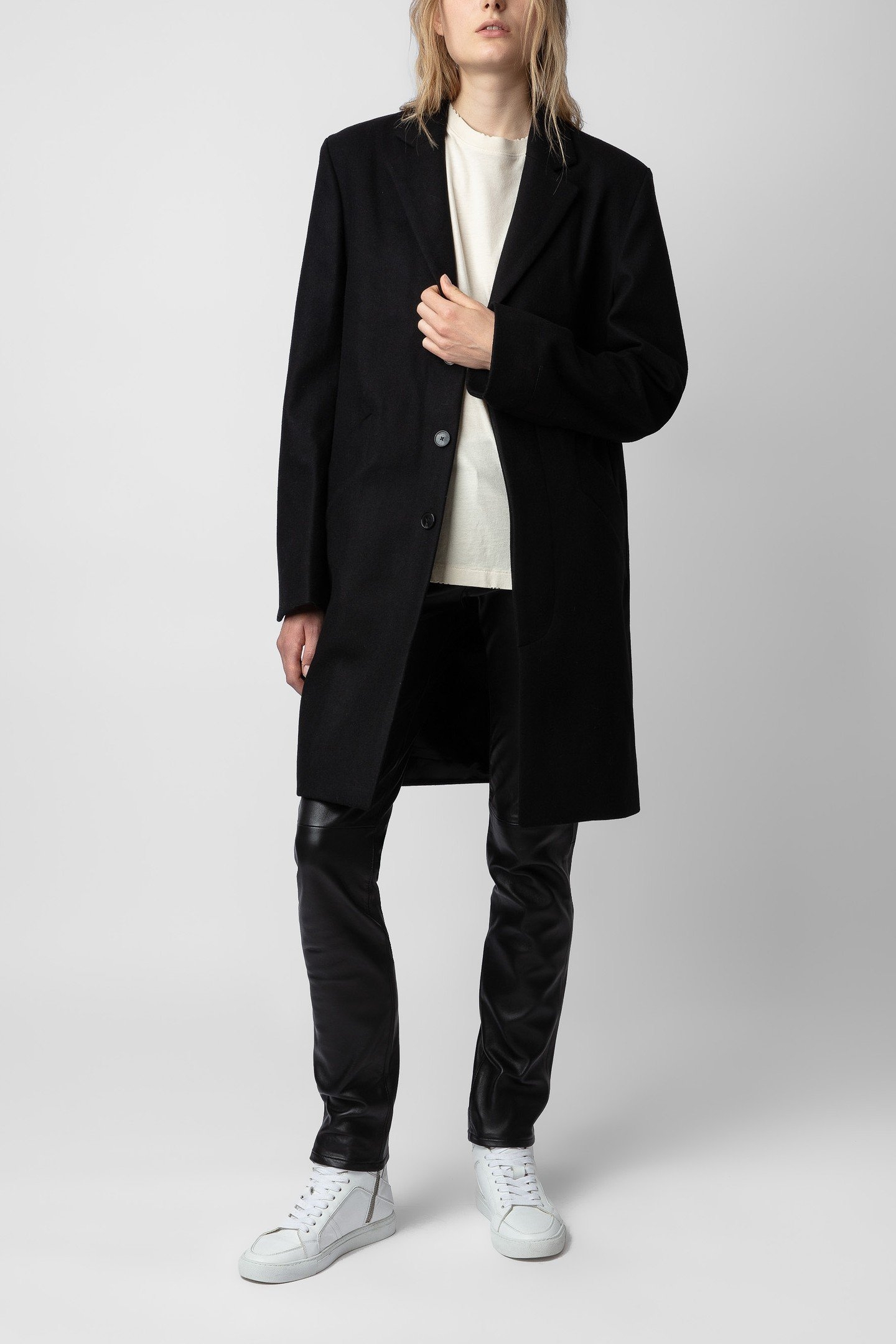 UNISEX MARLYH WOOL FANTAISIE COAT NOIR 3