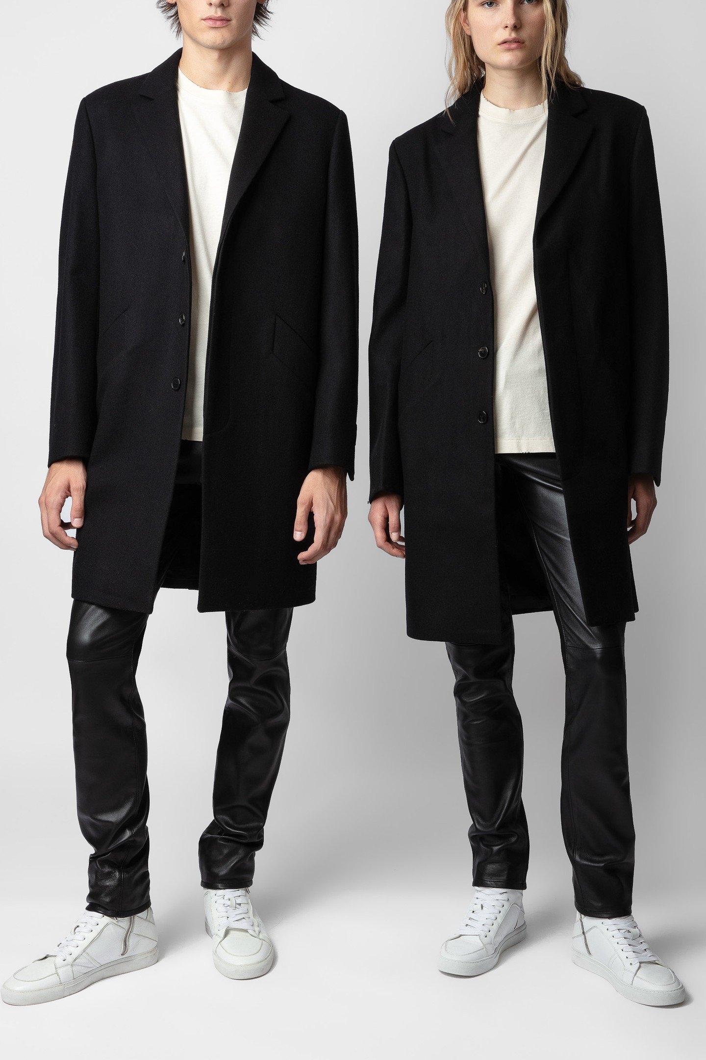 UNISEX MARLYH WOOL FANTAISIE COAT NOIR 4