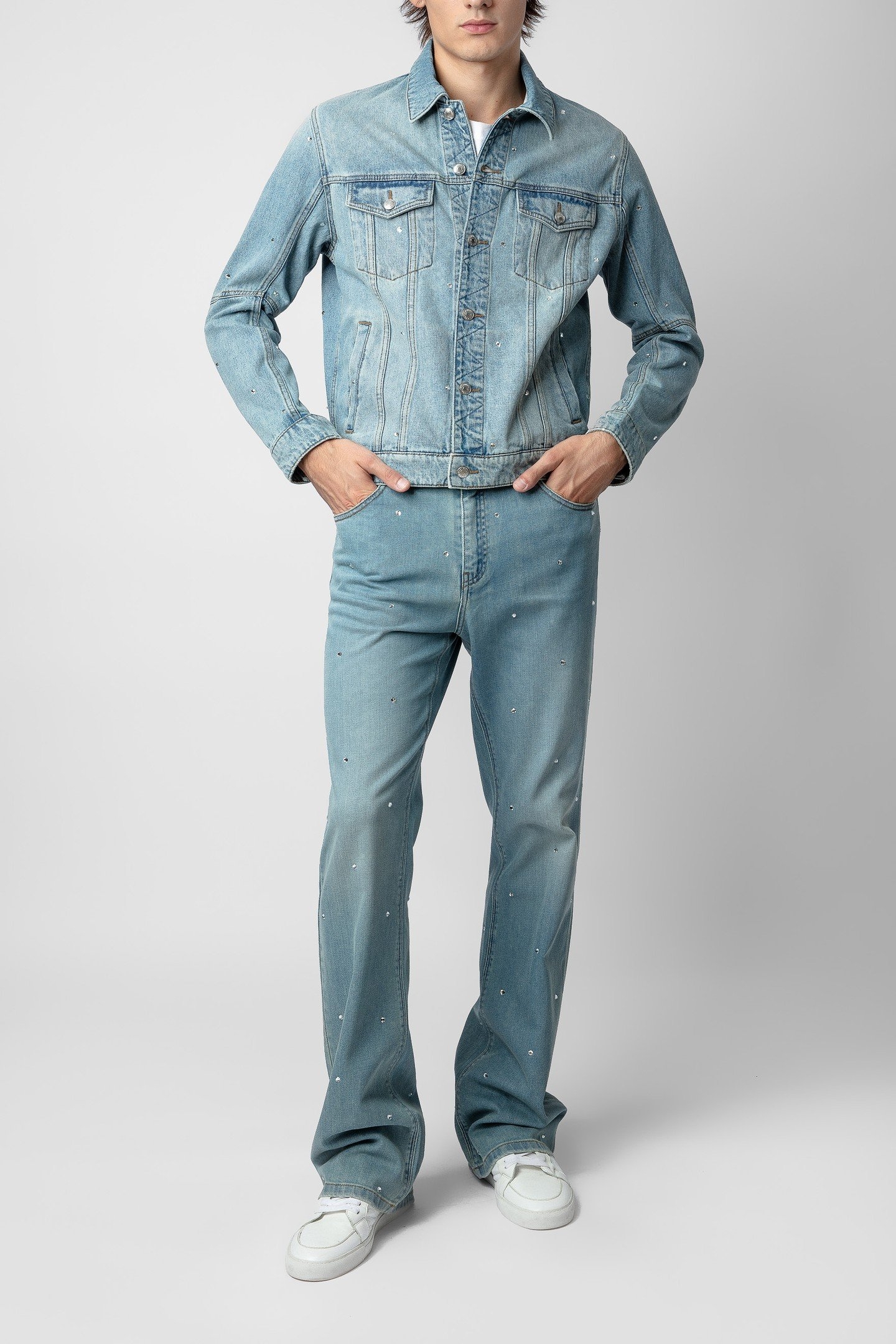 UNISEX EMILE DENIM ECO STRASS JEANS LIGHT BLUE 3