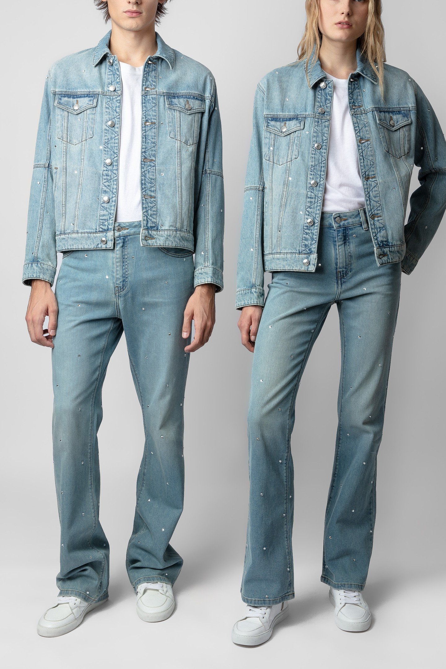 UNISEX KASY DENIM ECO STRASS JACKET LIGHT BLUE 4