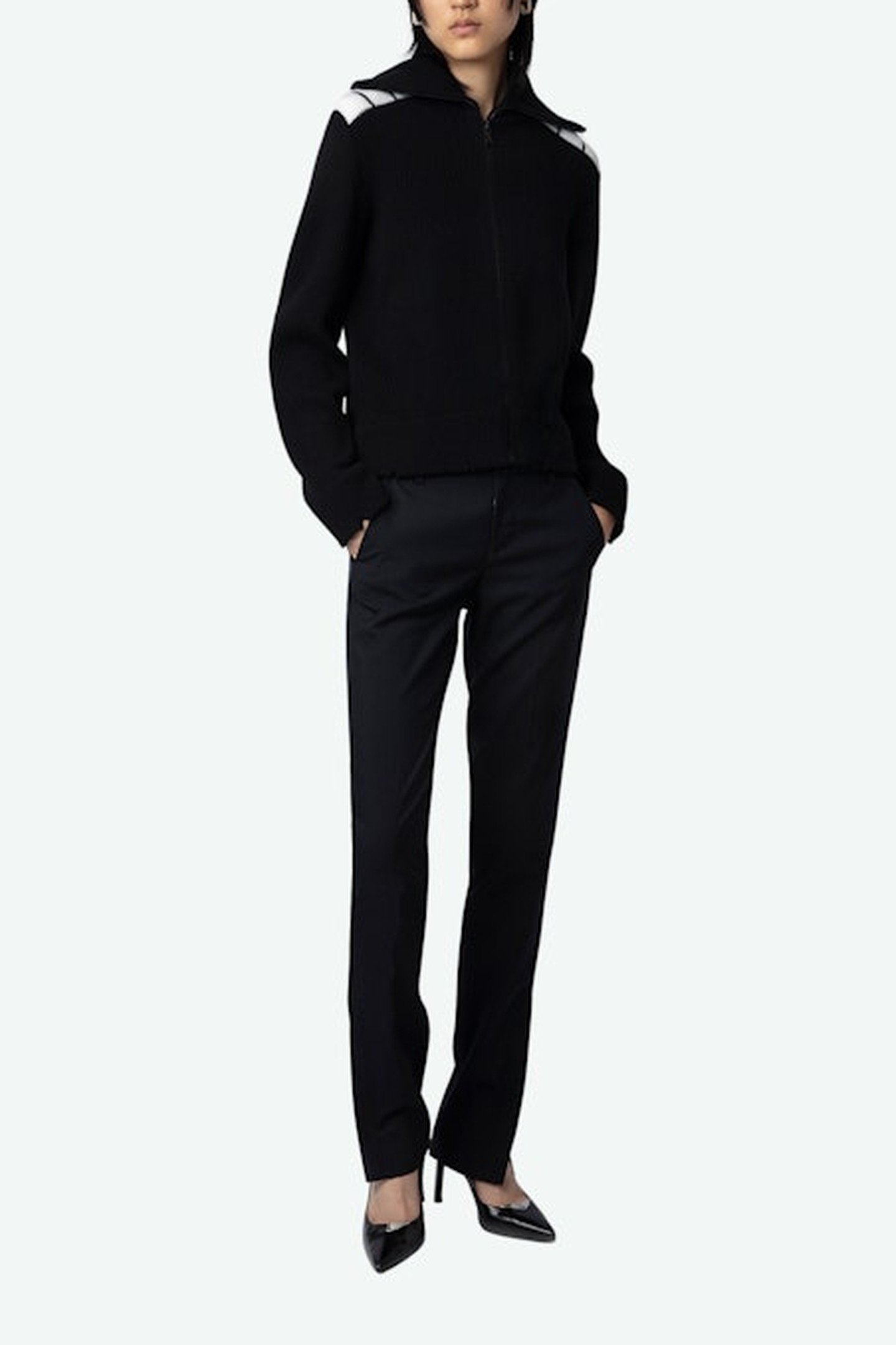 JESSIE MERINO WOOL CARDIGAN NOIR 2