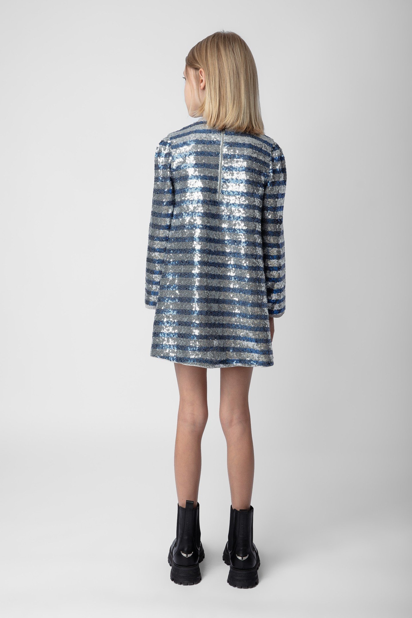 SIENNA GIRLS SPARKLE DRESS SHINY SILVER 3