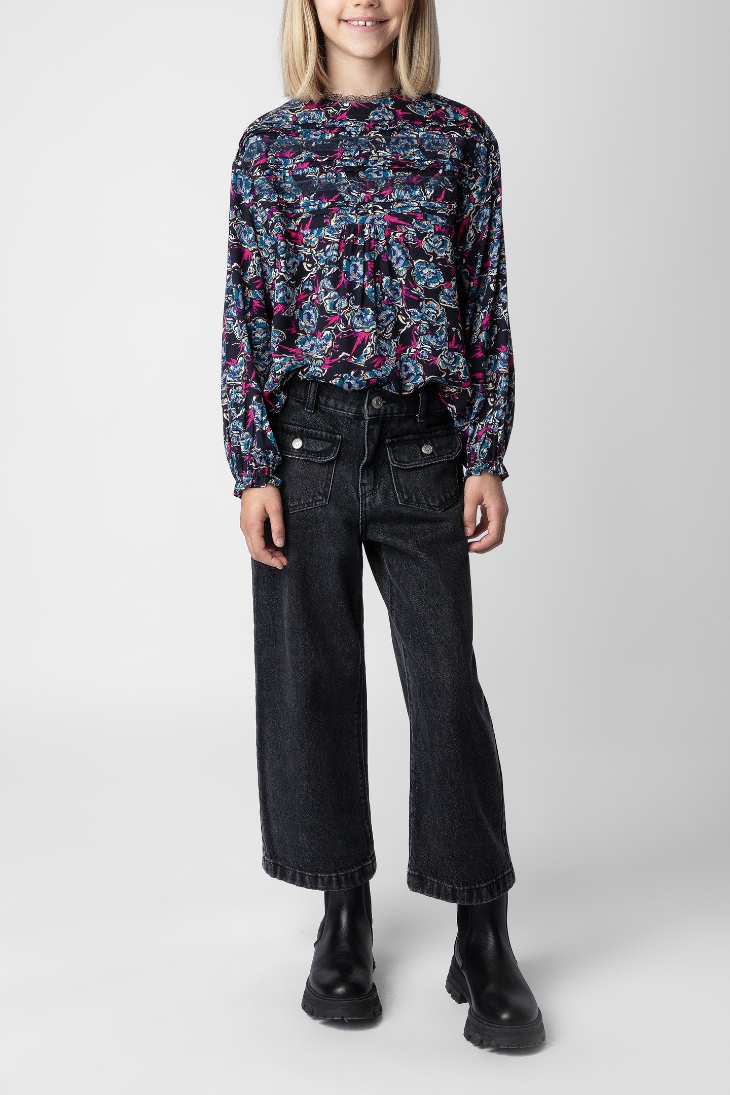 SAHARA GIRLS BLOUSE DARK BLUE 2