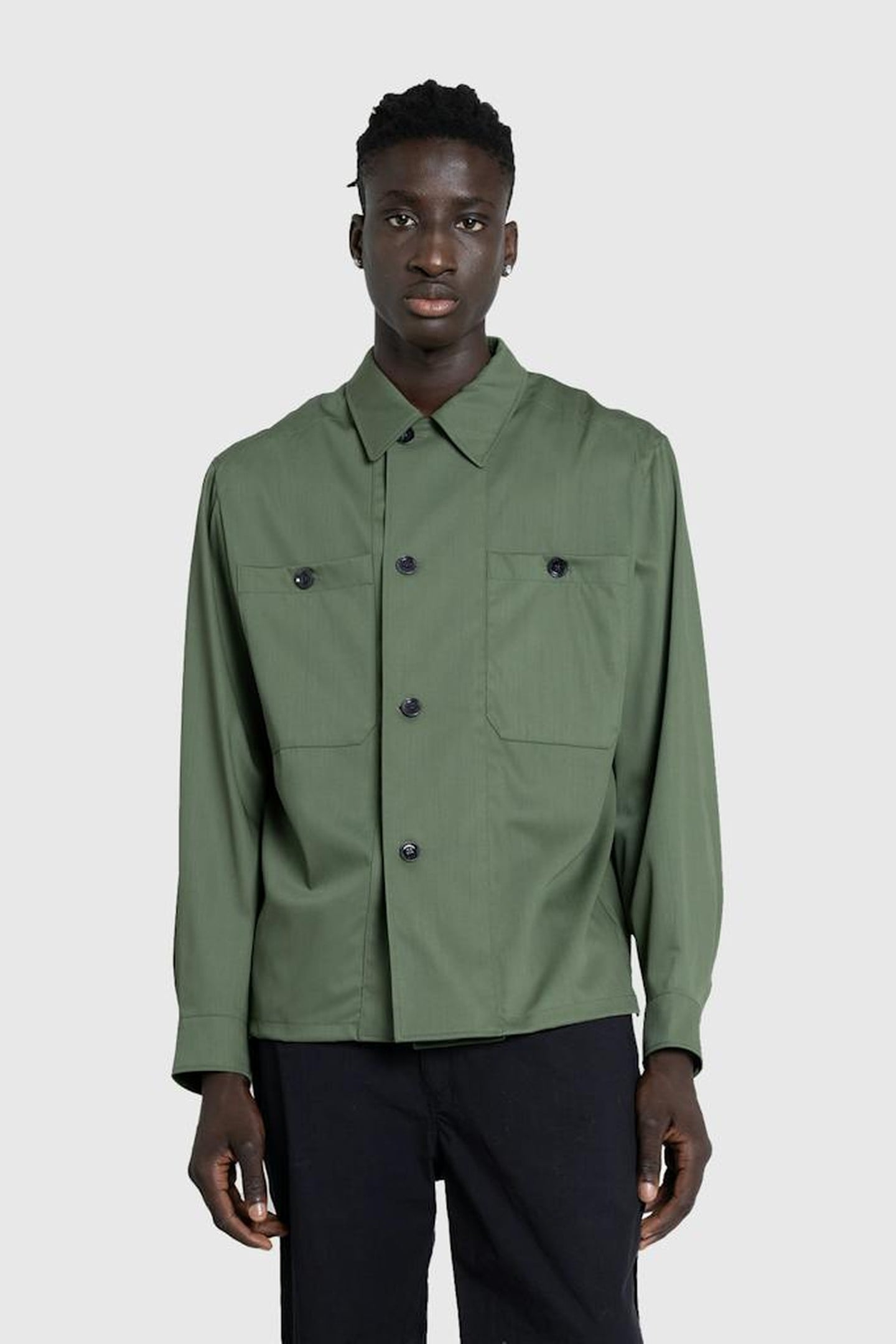 LEMAIRE – SOFT MILITARY OVERSHIRT SMOKY GREEN 1