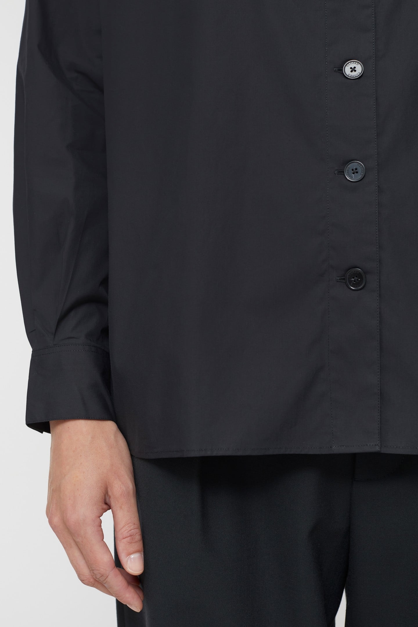 NO COLLAR BLOUSE SHIRT BLACK 7