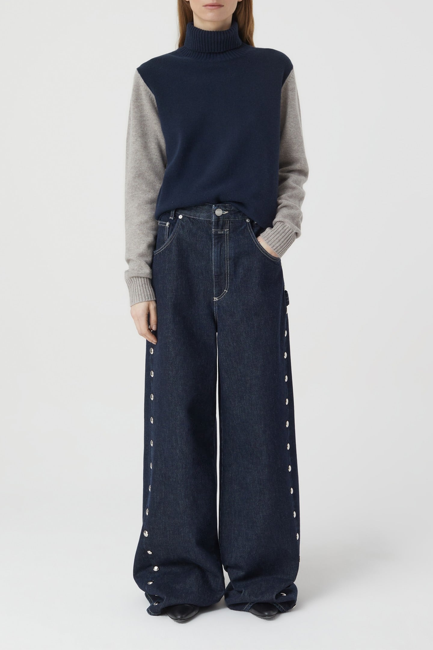 ROLL NECK LONG SLEEVE KNITS SPACE BLUE 2