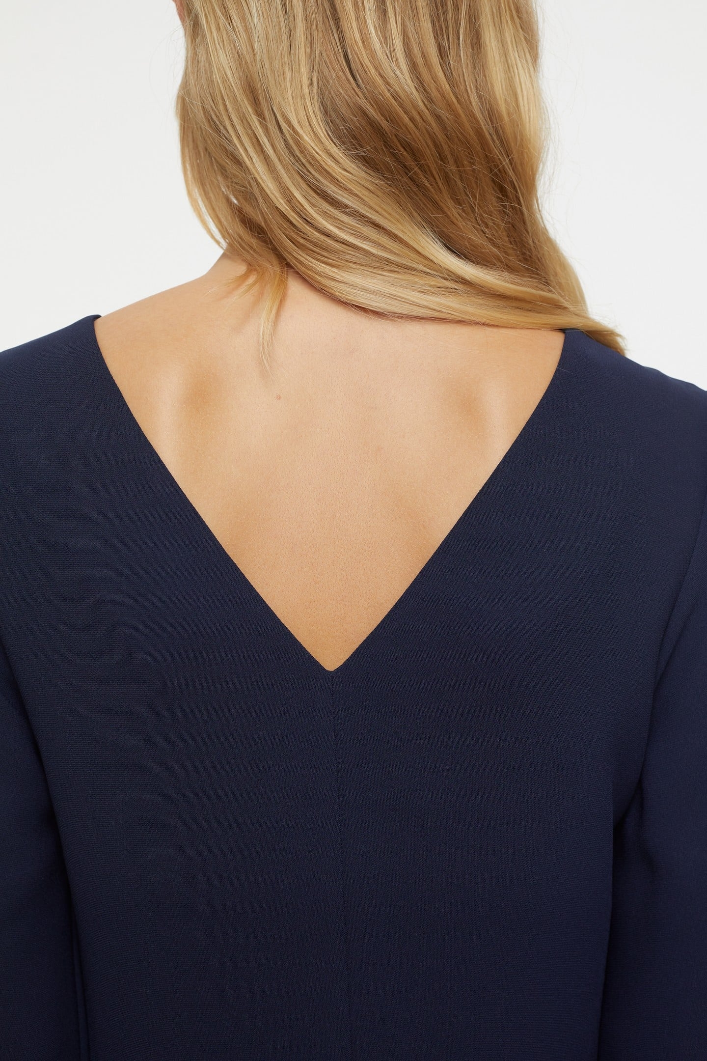 DEEP NECK LONG SLEEVE DRESS DARK NIGHT 3