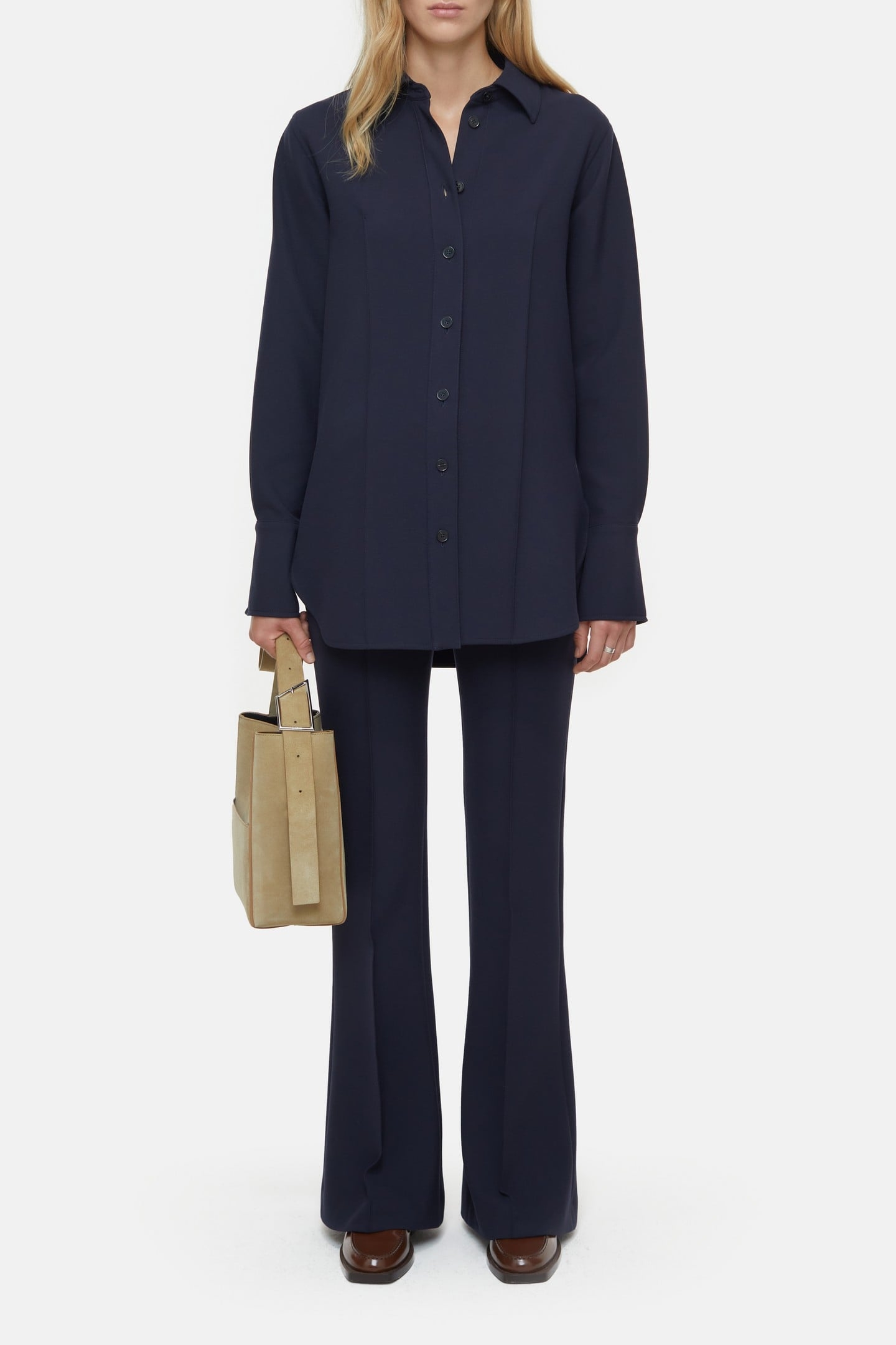 PINTUCK SHIRT BASIC SHIRTS & BLOUSES DARK NIGHT 1