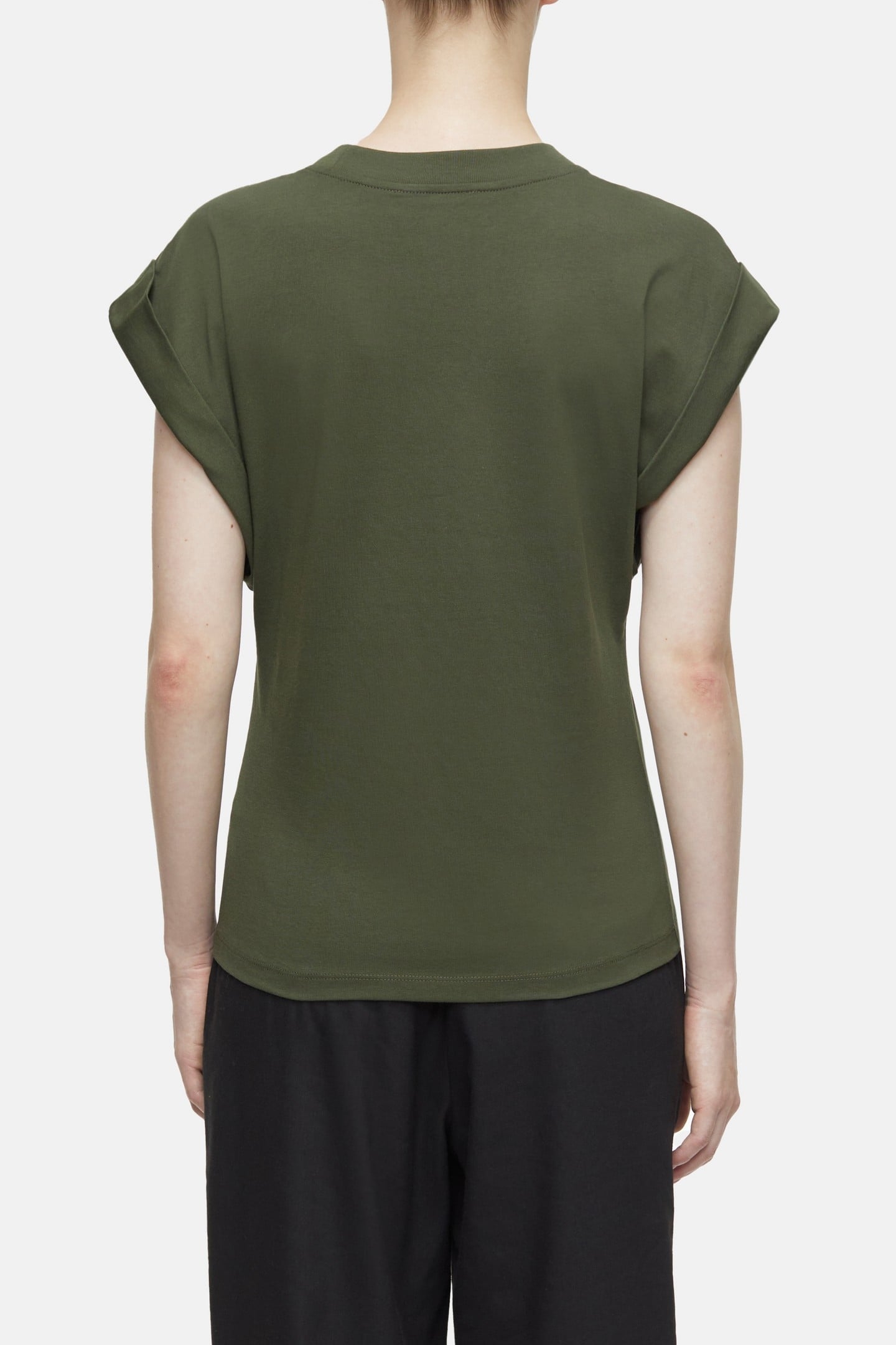 CREWNECK SLEEVELESS T-SHIRTS GREEN WEED 3