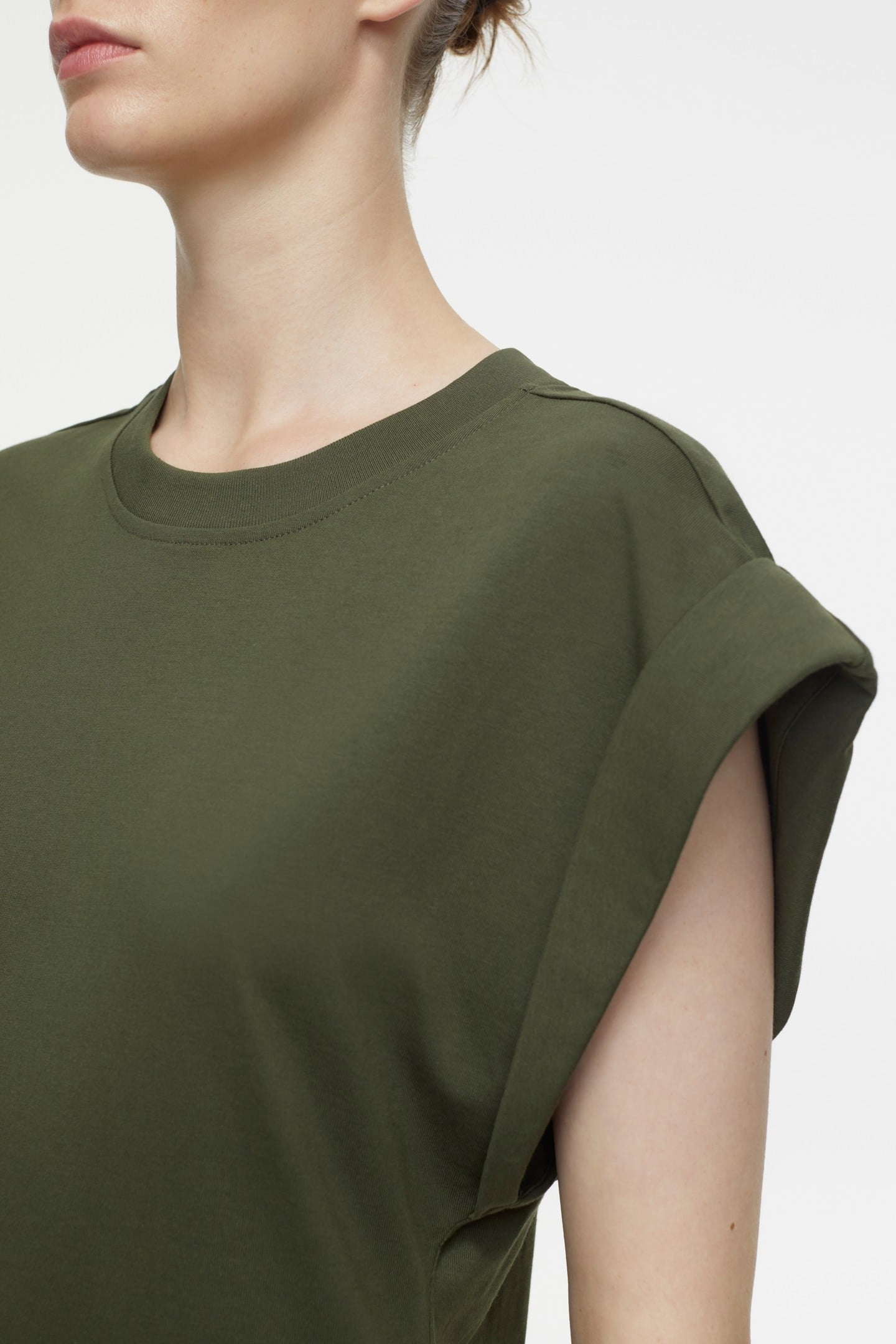 CREWNECK SLEEVELESS T-SHIRTS GREEN WEED 6