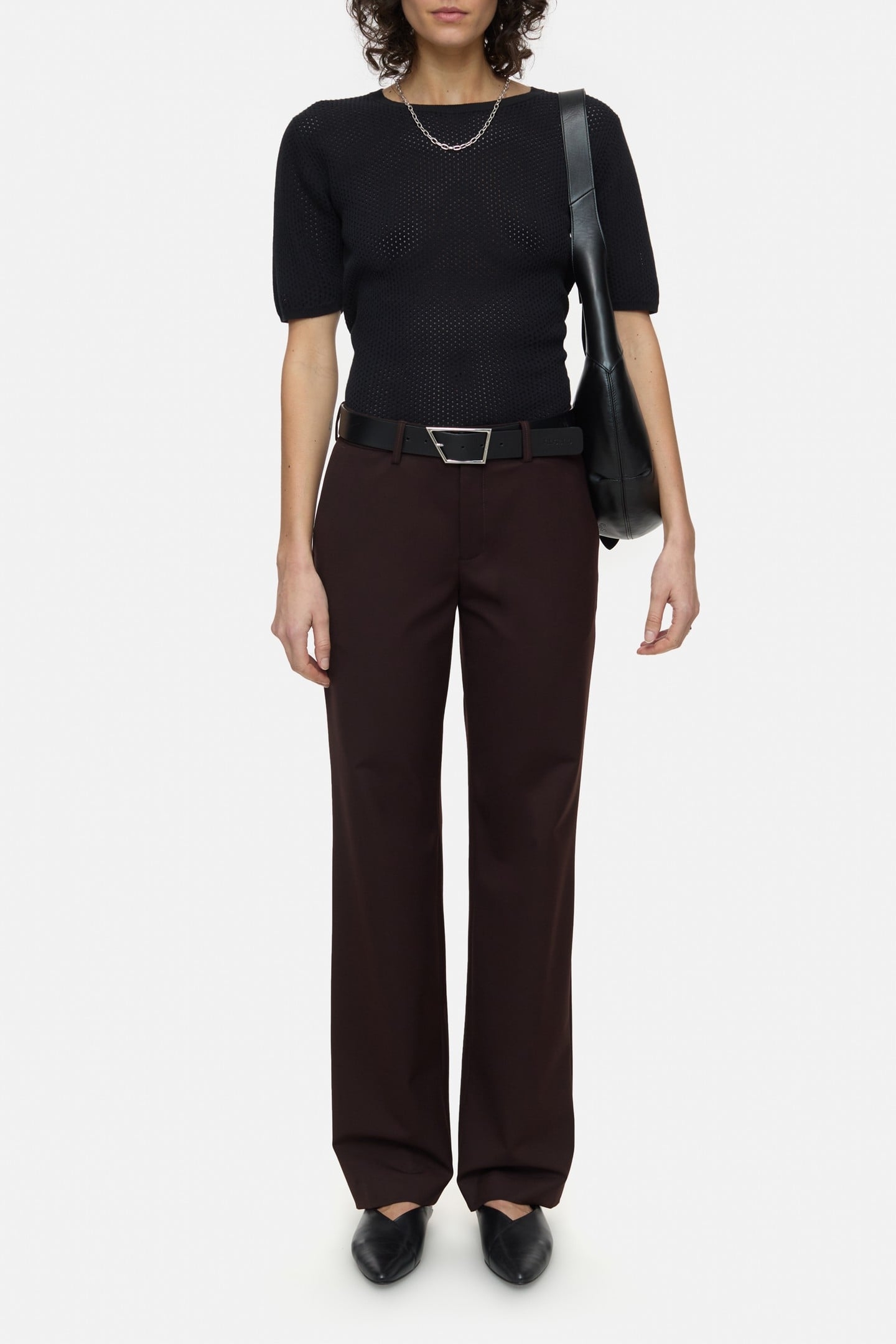 CREW NECK SHORT SLEEVE KNITS BLACK 2