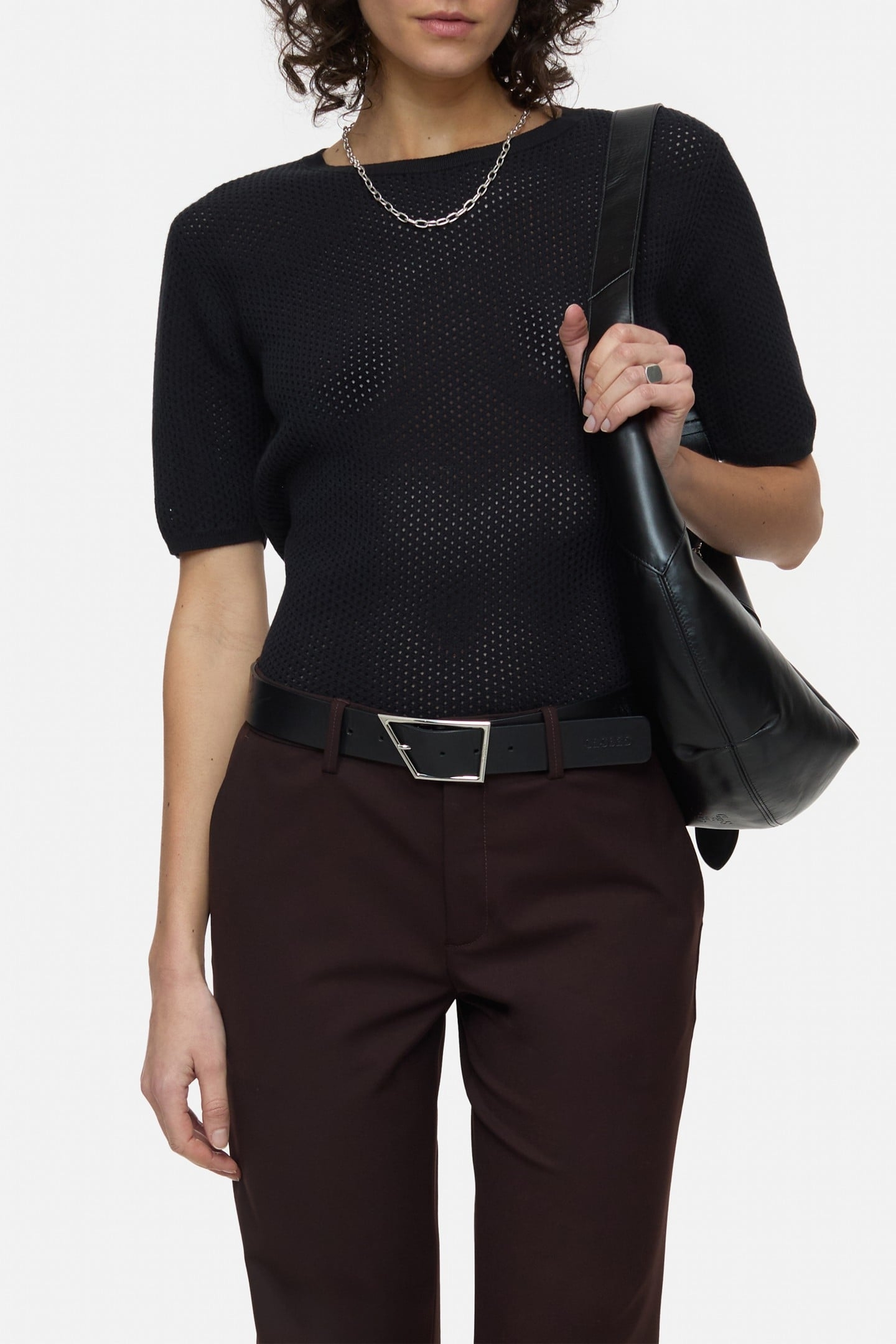 CREW NECK SHORT SLEEVE KNITS BLACK 3