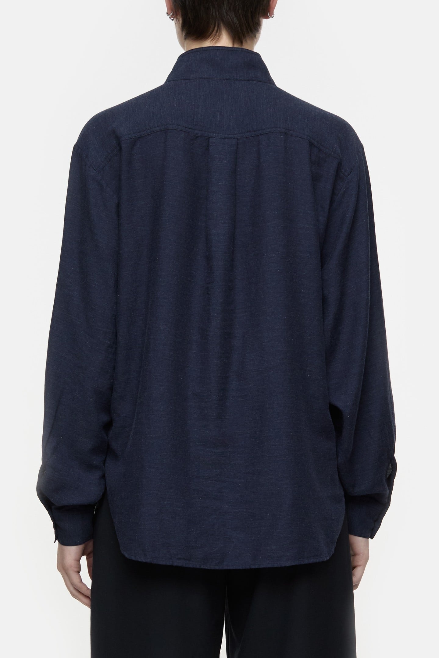 STAND UP COLLAR SHIRTS & BLOUSES SMOKEY BLUE 2