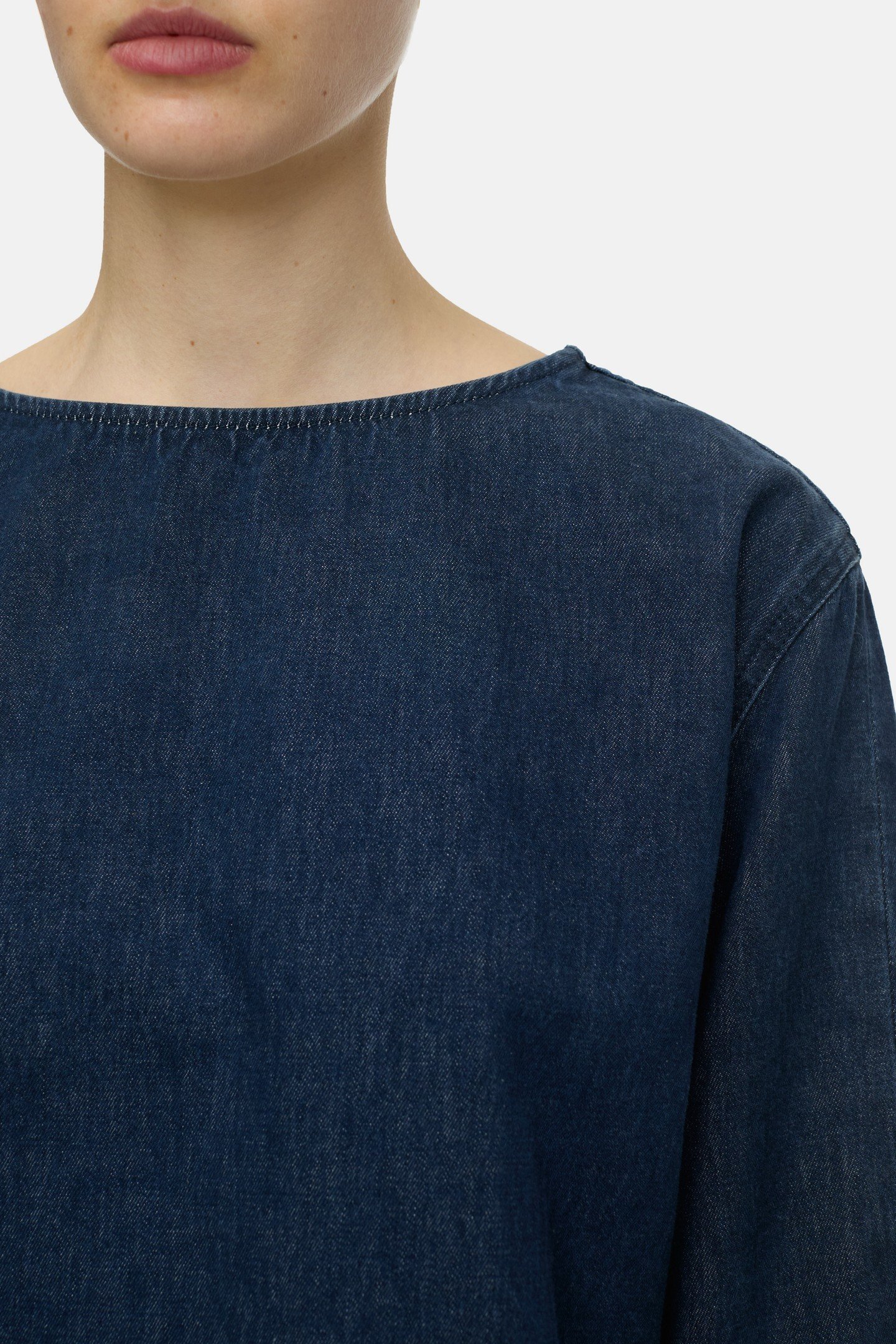 LONG SLEEVE DENIM SHIRT & BLOUSES DARK BLUE 5