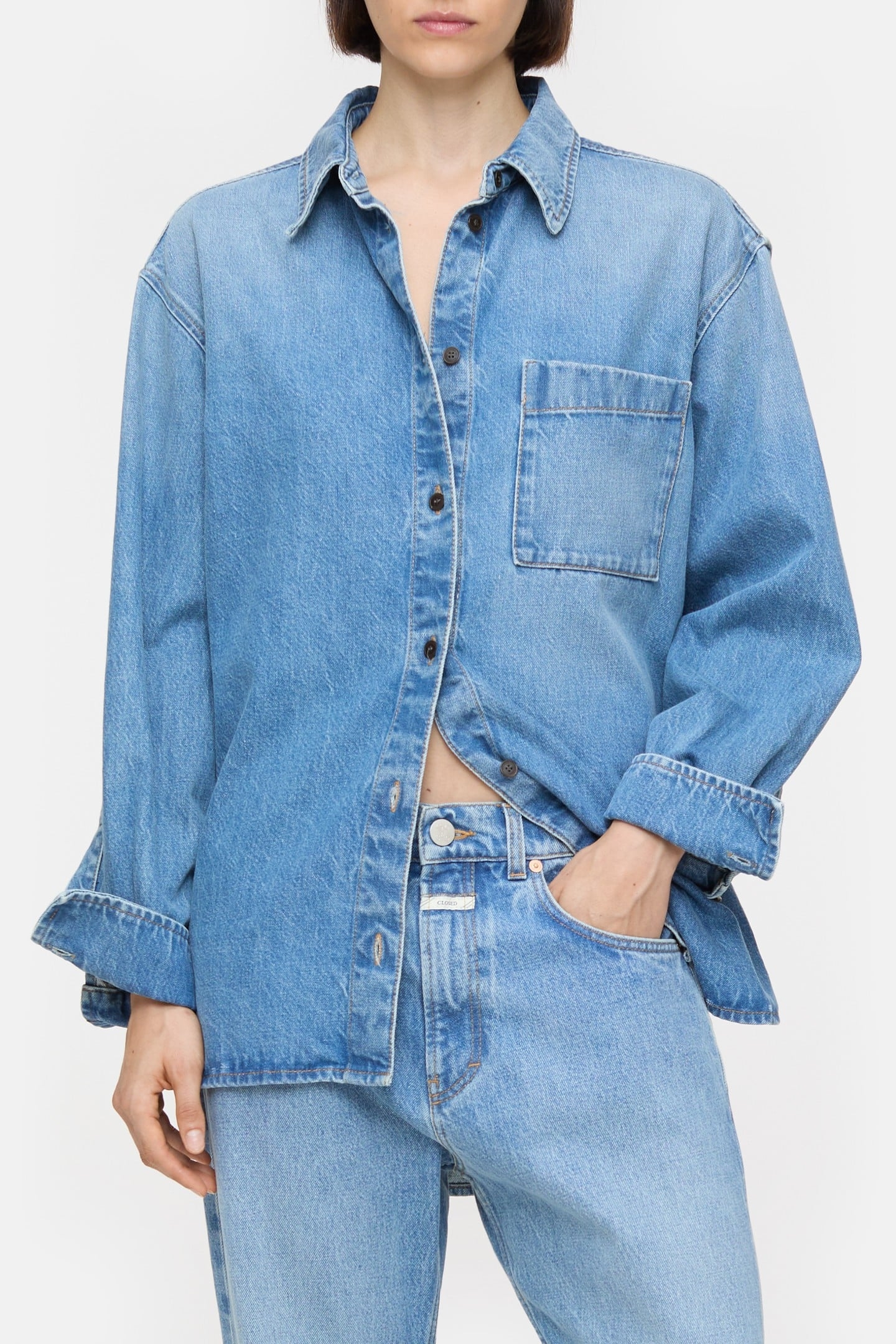 OVERSIZE SHIRT & BLOUSES MID BLUE 1