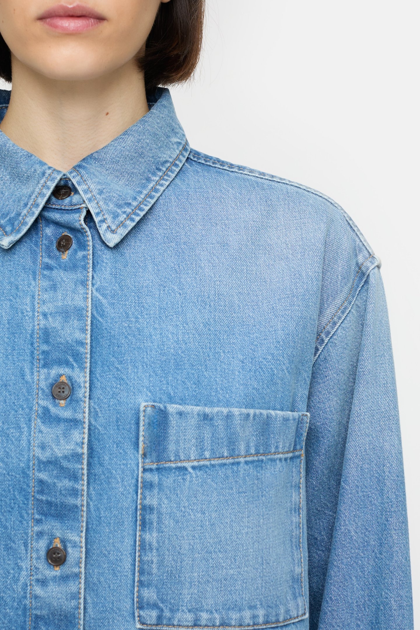 OVERSIZE SHIRT & BLOUSES MID BLUE 3