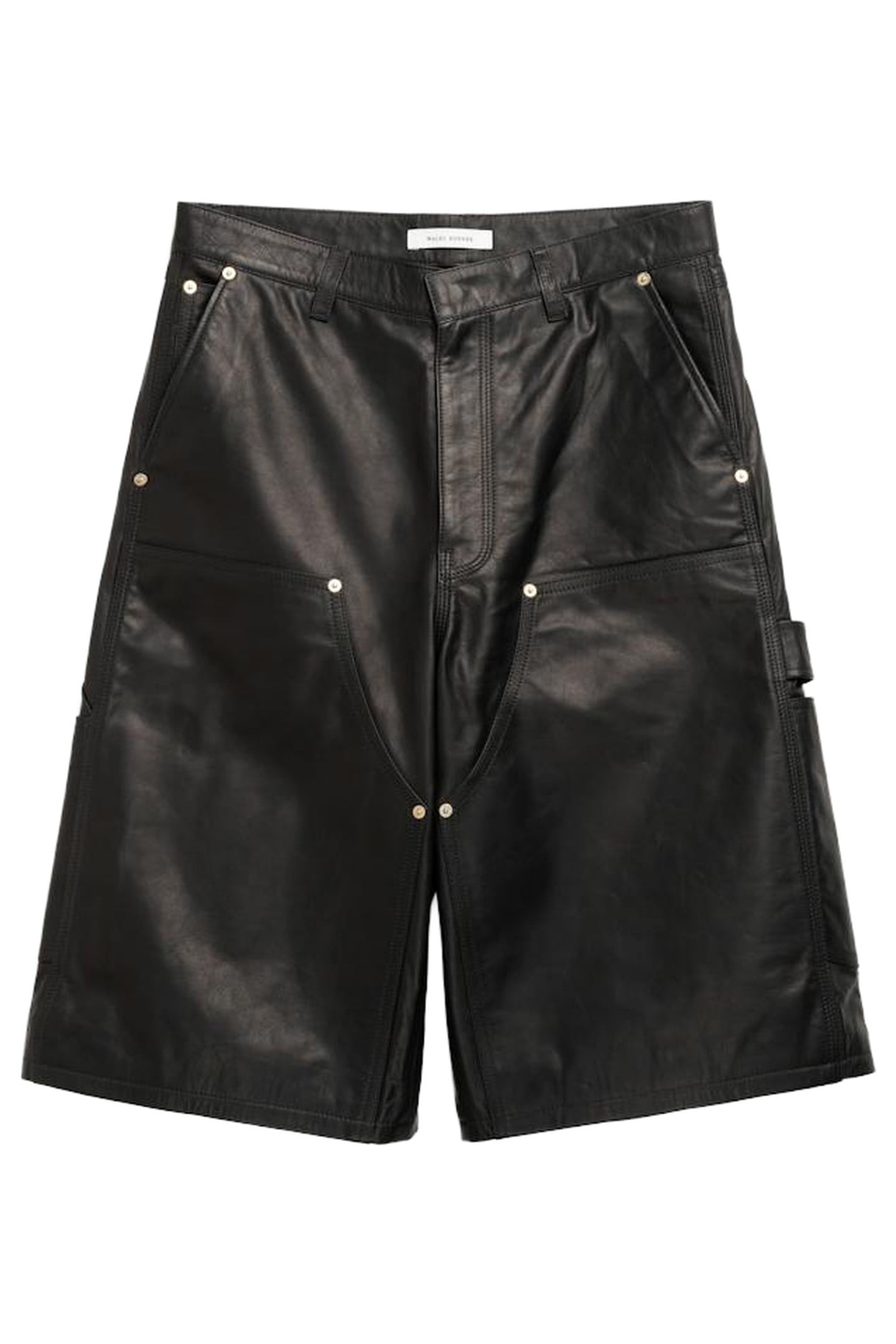 WALES BONNER – LEATHER RIDER IVY SHORTS BLACK 1