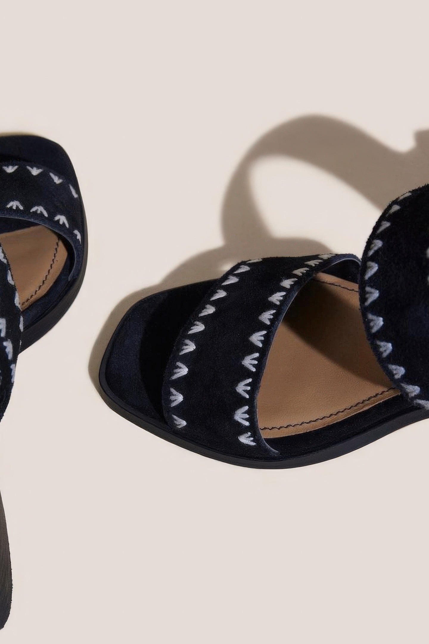WHIPSTITCH BLOCK HEEL SANDAL PURE BLACK 3