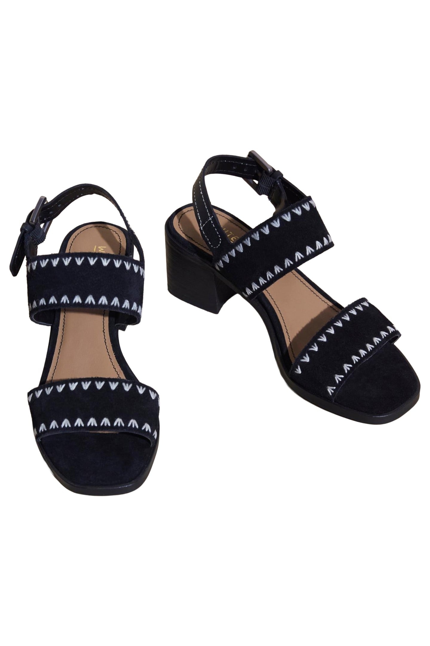 WHIPSTITCH BLOCK HEEL SANDAL PURE BLACK 4