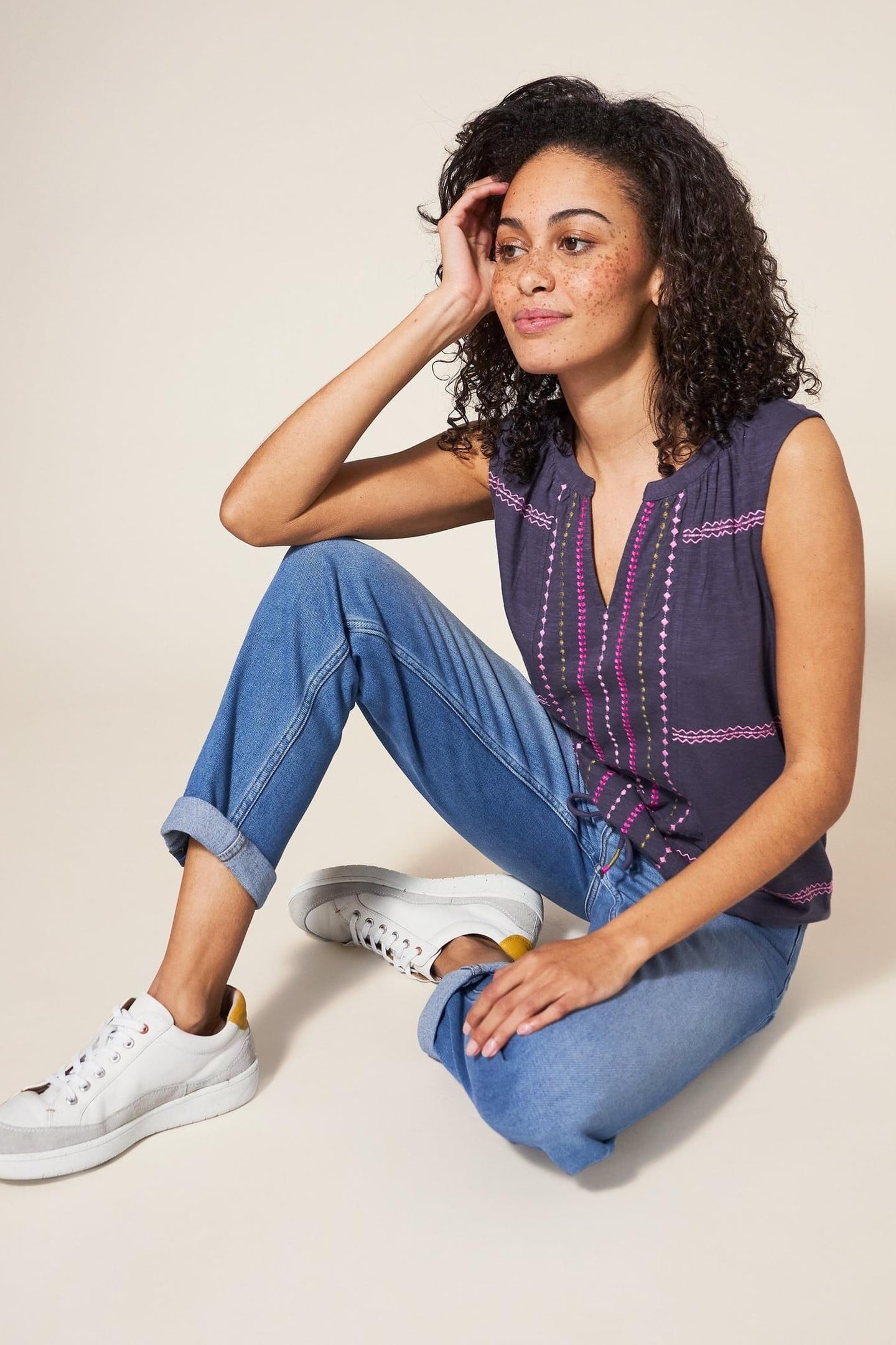 SUNRISE EMBROIDERED VEST PURPLE MULTI 4