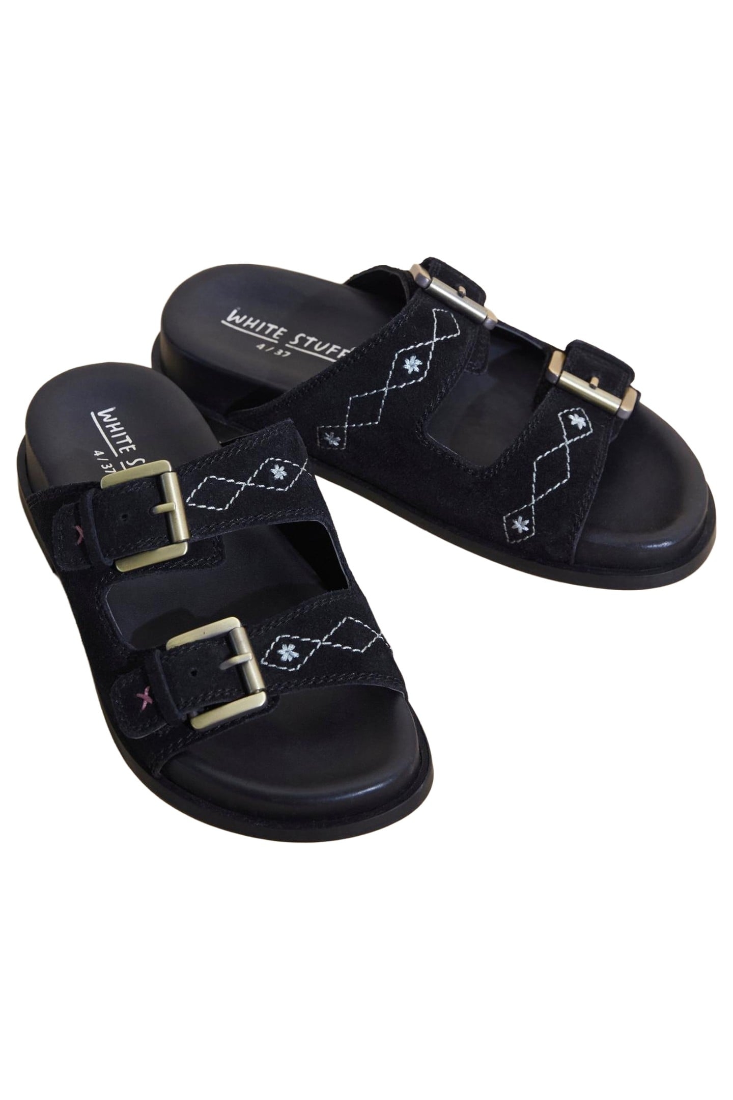 SUEDE EMBROIDERED SANDALS BLACK MULTI 5
